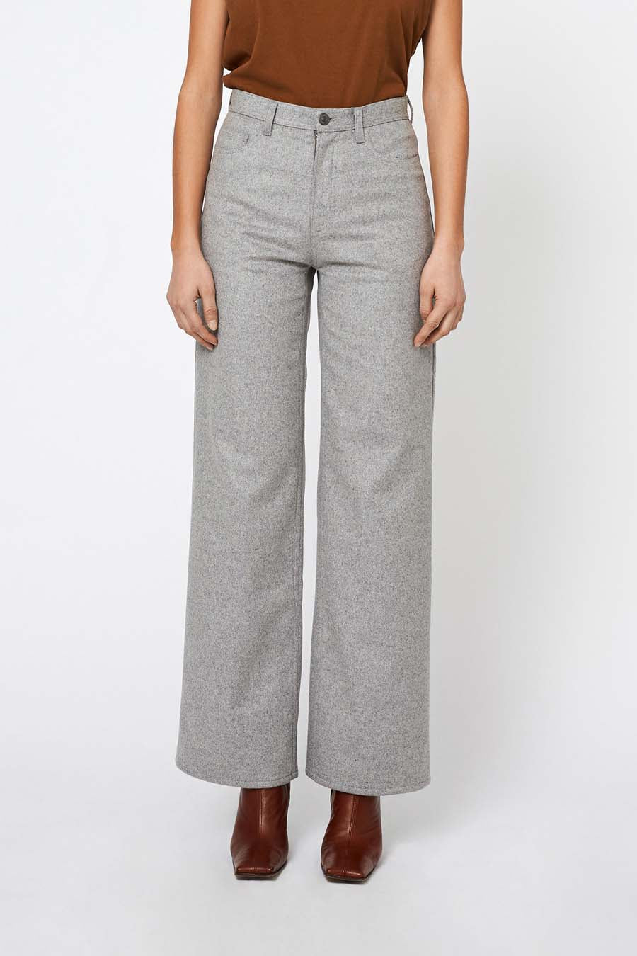 Won Hundred Women Kiri Long Trousers Grey Melange