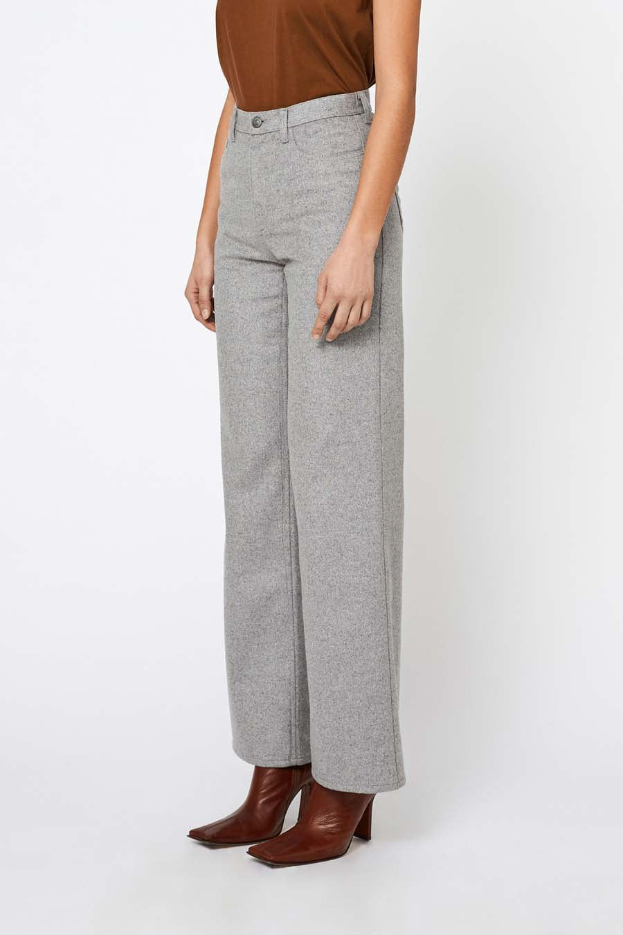 Won Hundred Women Kiri Long Trousers Grey Melange