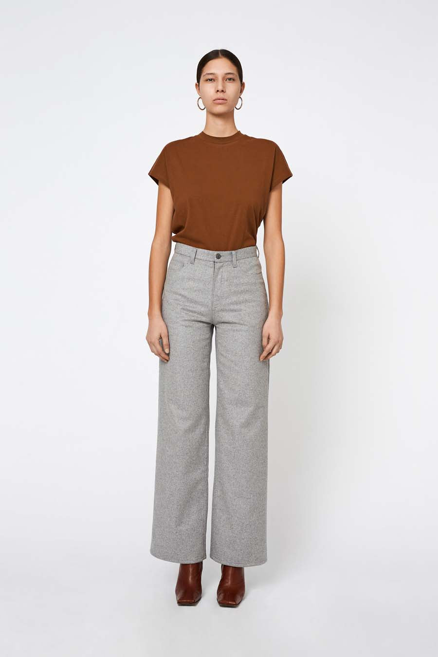 Won Hundred Women Kiri Long Trousers Grey Melange