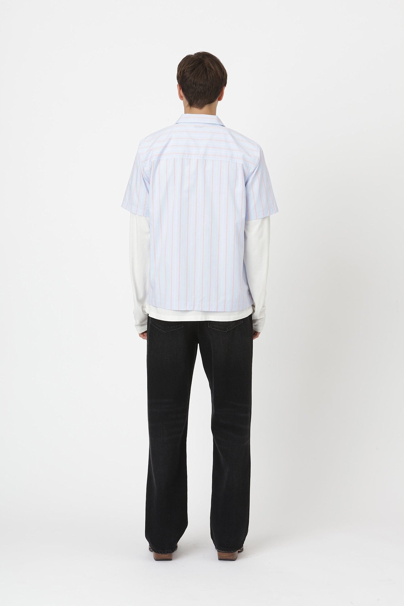 Won Hundred Men Kirk Stripe Shirt Blue Red Stripe
