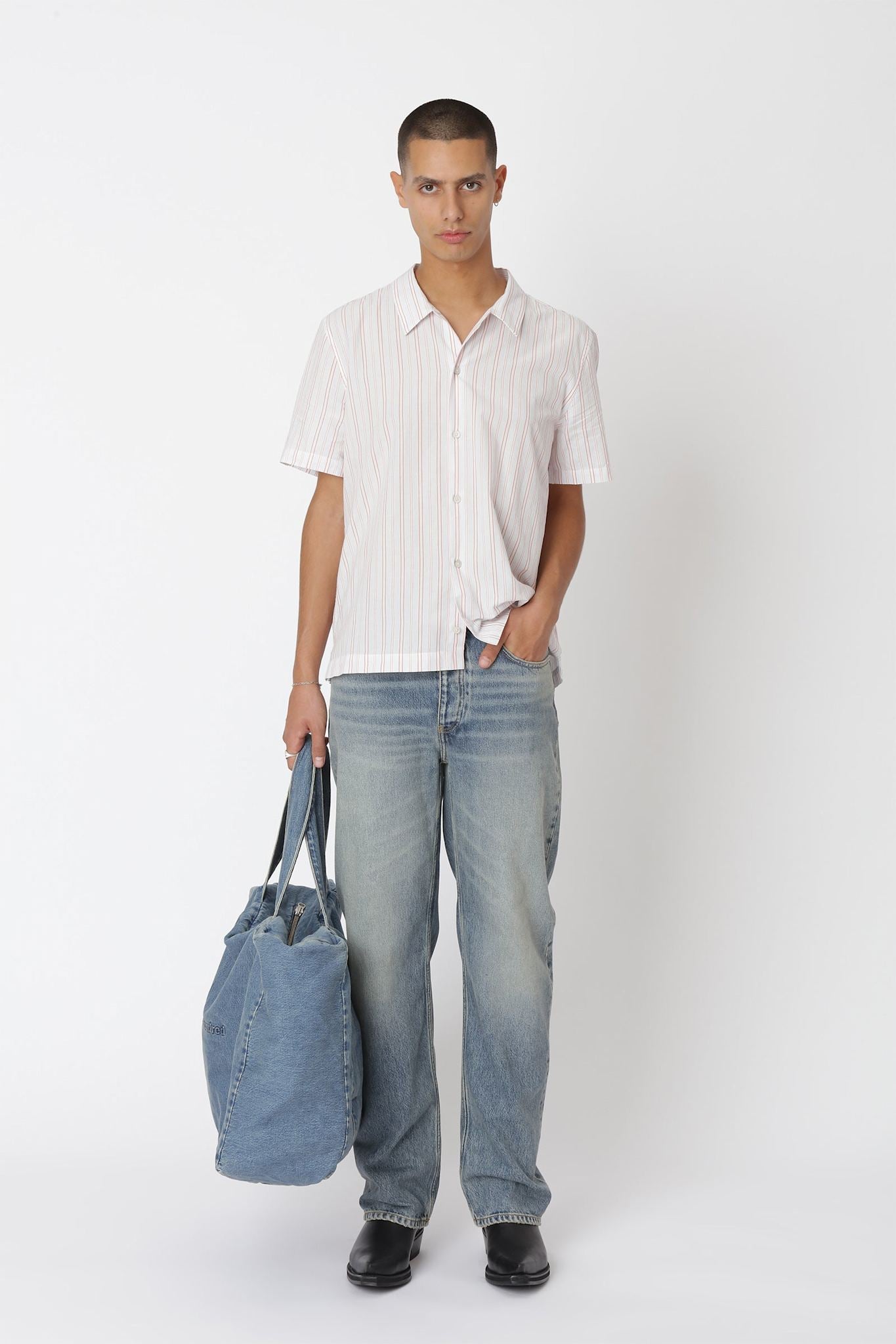 Won Hundred Men Kirk Stripe Shirt Shirt Red Stripe