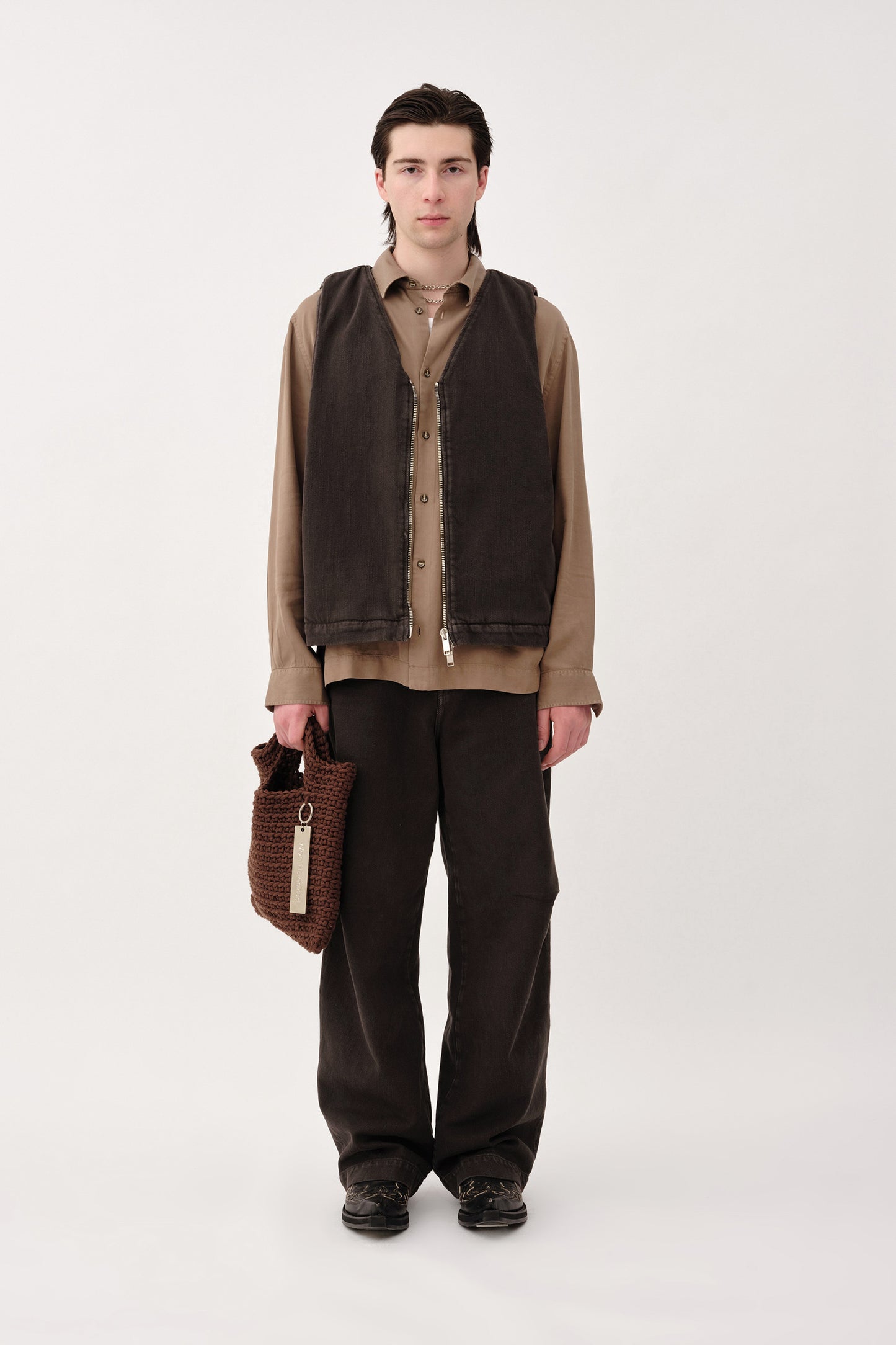 Won Hundred Men Kolton Overdye Vest Black Olive