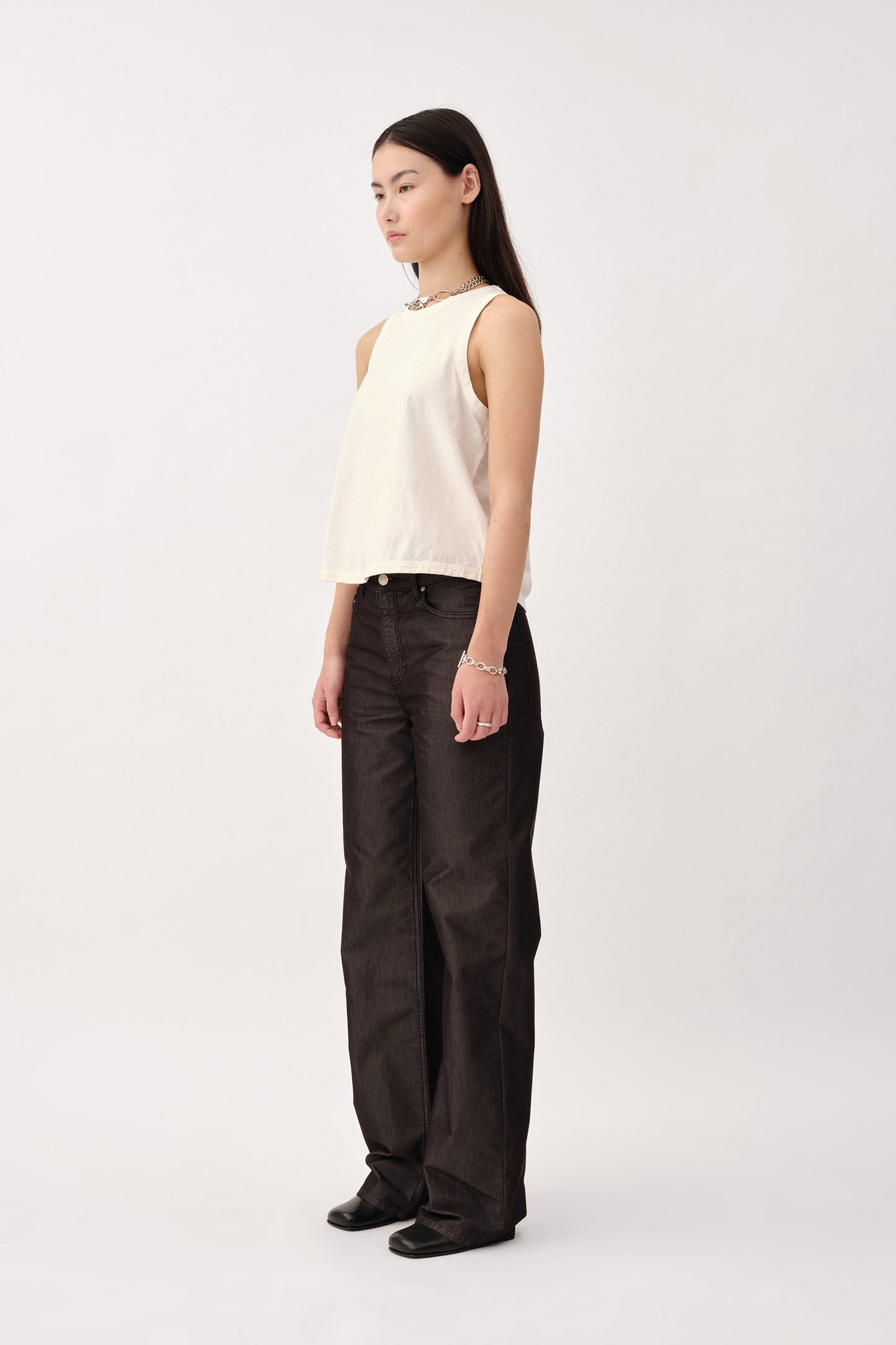 Won Hundred Women Lena Pigment Dye Trousers Black