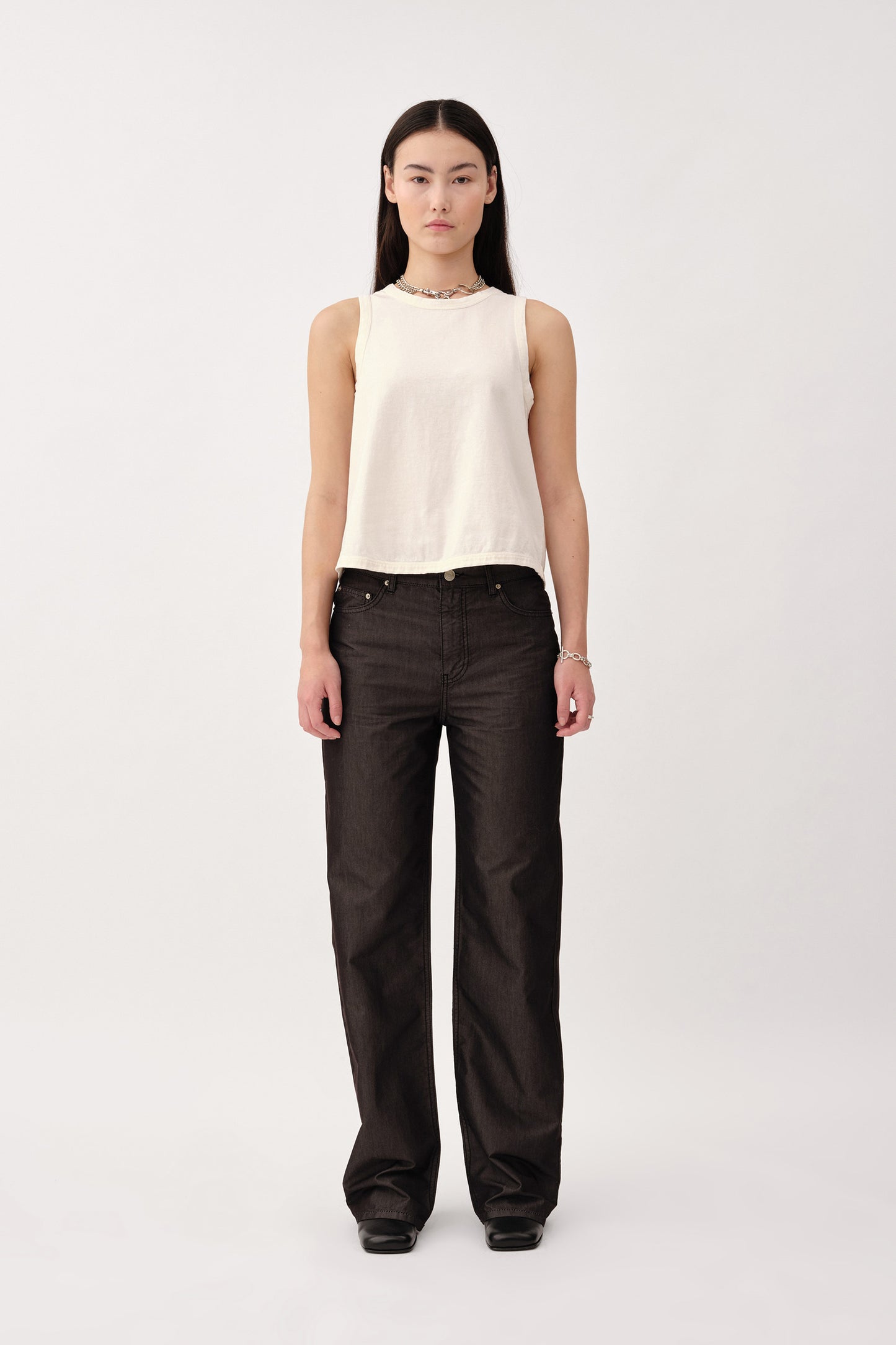 Won Hundred Women Lena Pigment Dye Trousers Black