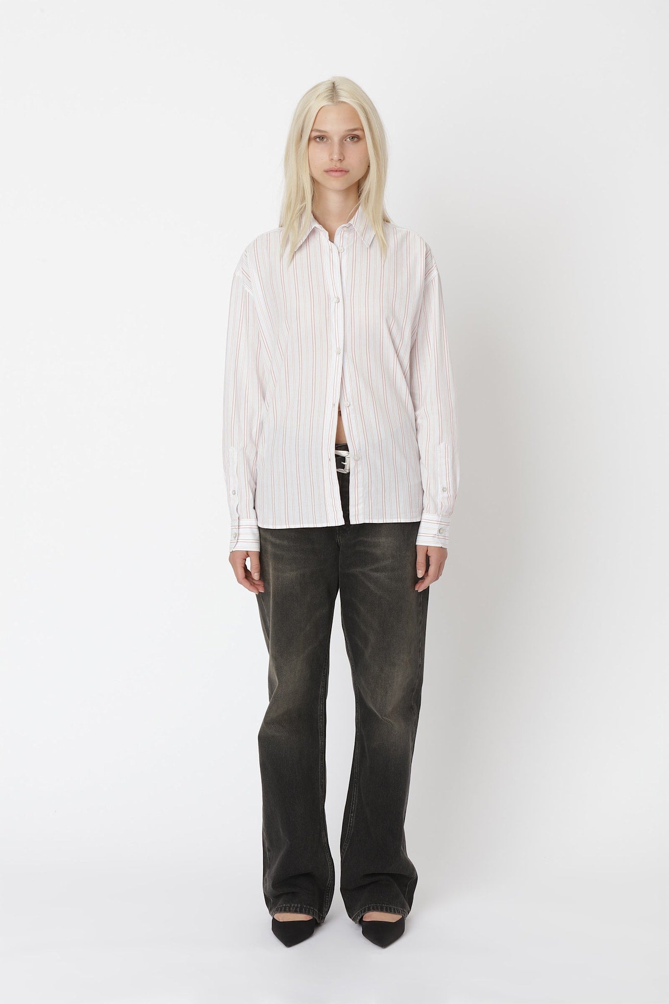 Won Hundred Women Lenoa Stripe Shirt Shirt Red Stripe