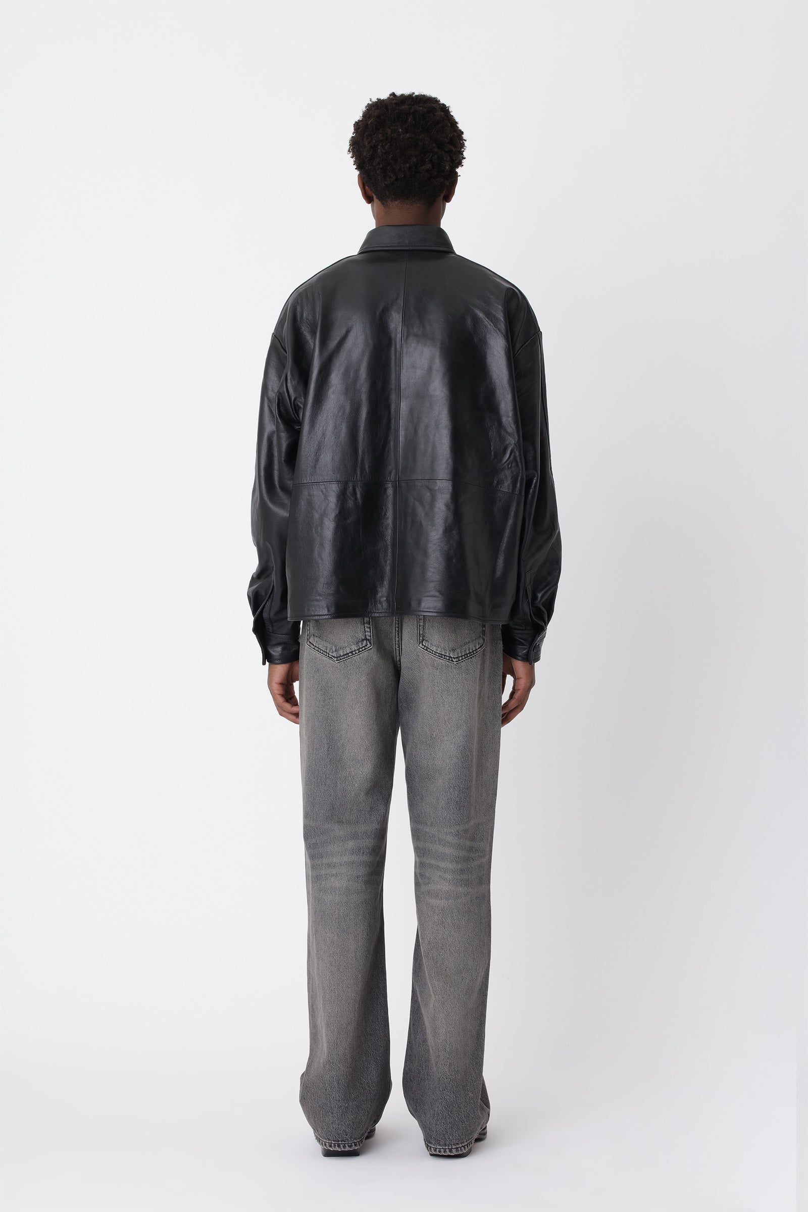 Won Hundred Men Leo Leather Shirt Shirt