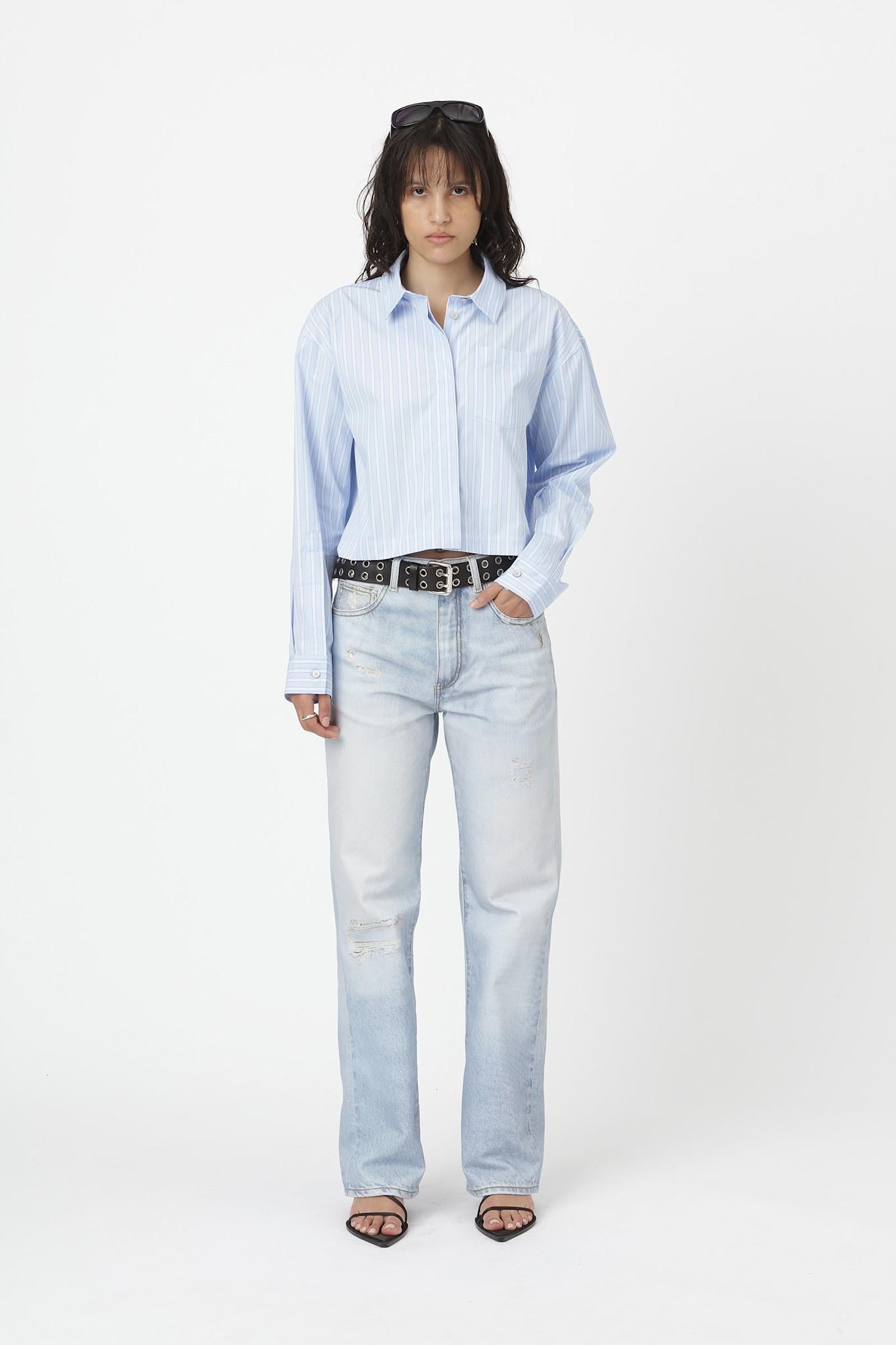 Won Hundred Women Lexington Shirt Shirt Blue Stripe