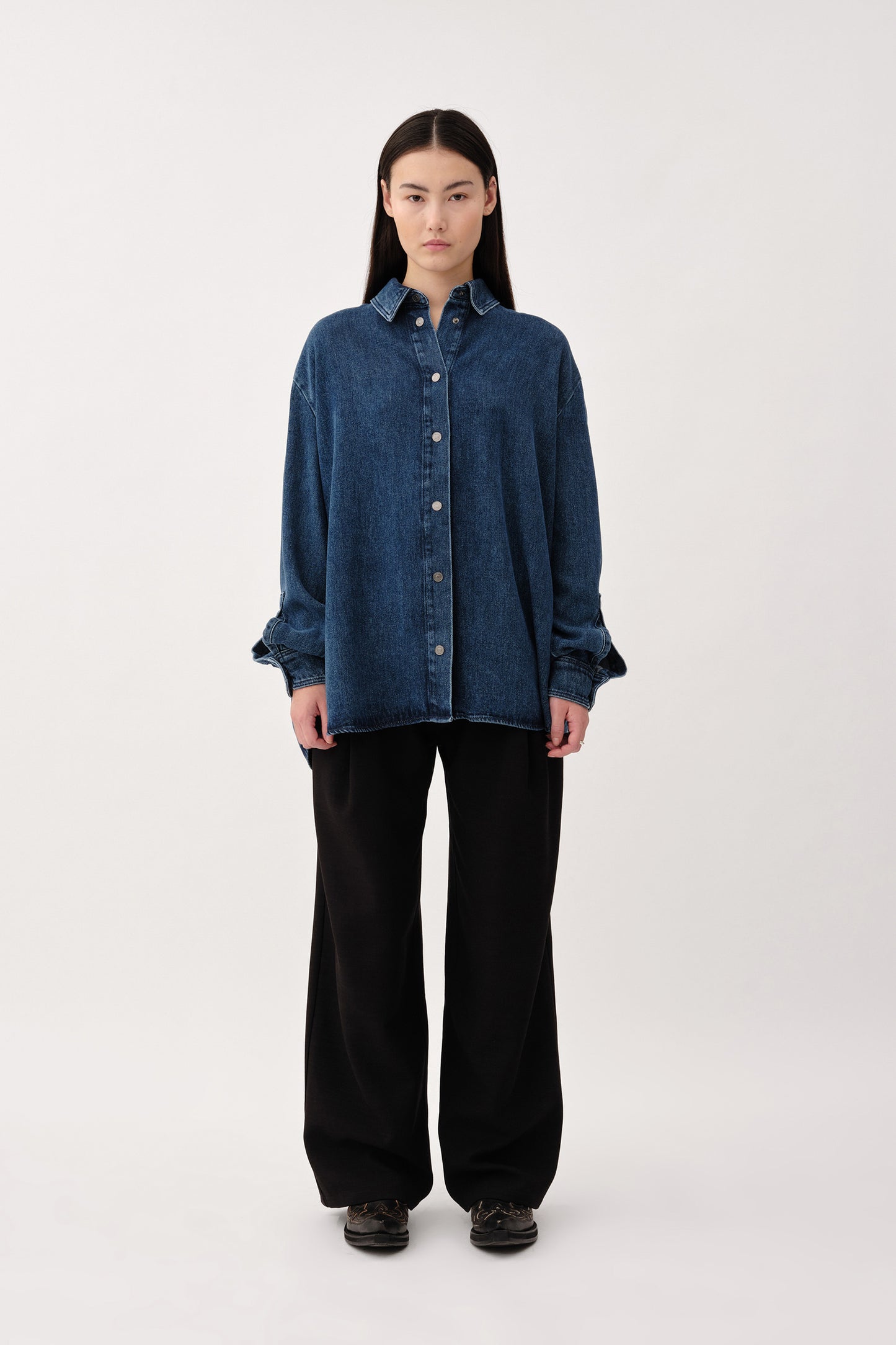 Won Hundred Women Loretta Tencel Denim Mid Blue