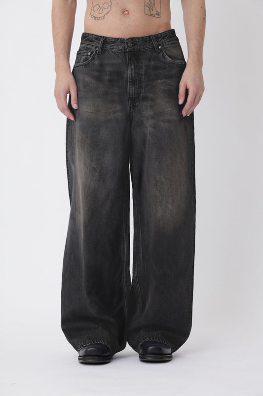 Lyon Coated 80s Black Jeans M - Coated 80s Black