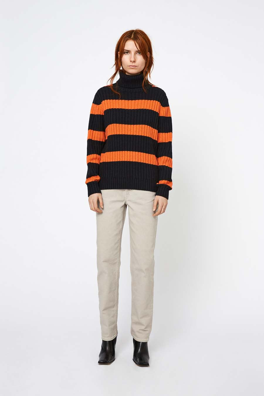 Won Hundred Women Marcia Stripe Knitwear Black Orange Stripe