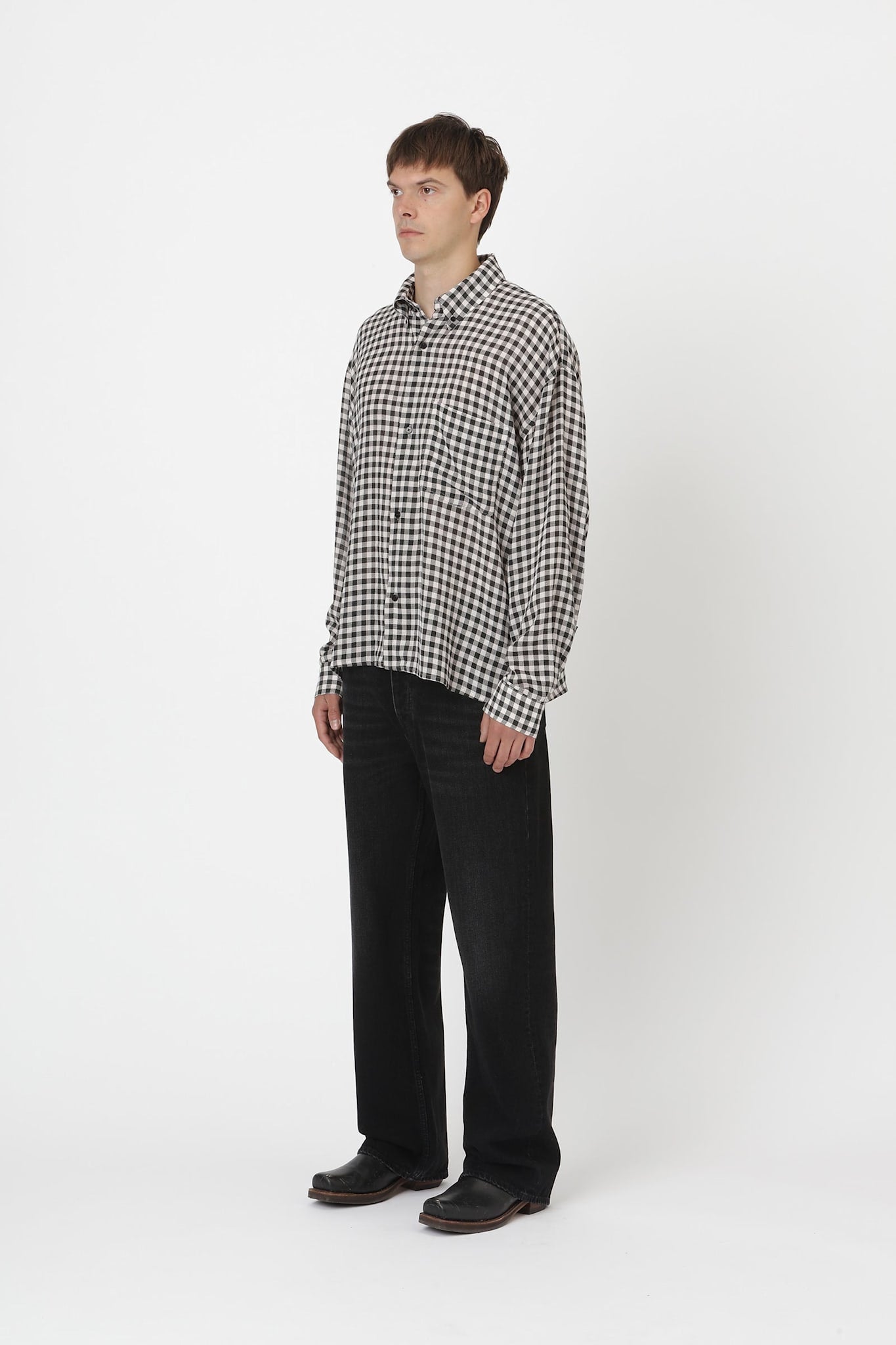 Won Hundred Men Maza Check Shirt Rose Check