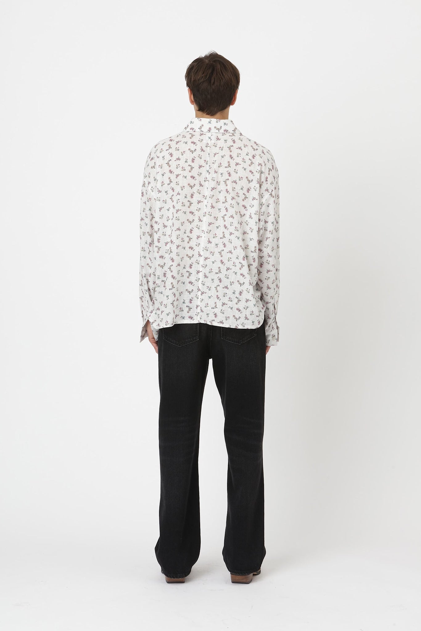 Won Hundred Men Maza Flower Shirt White Flower