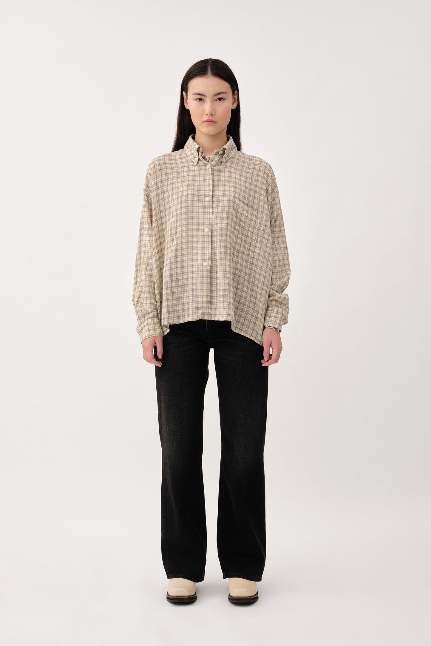 Won Hundred Women Mazal Check Shirt Grey Check