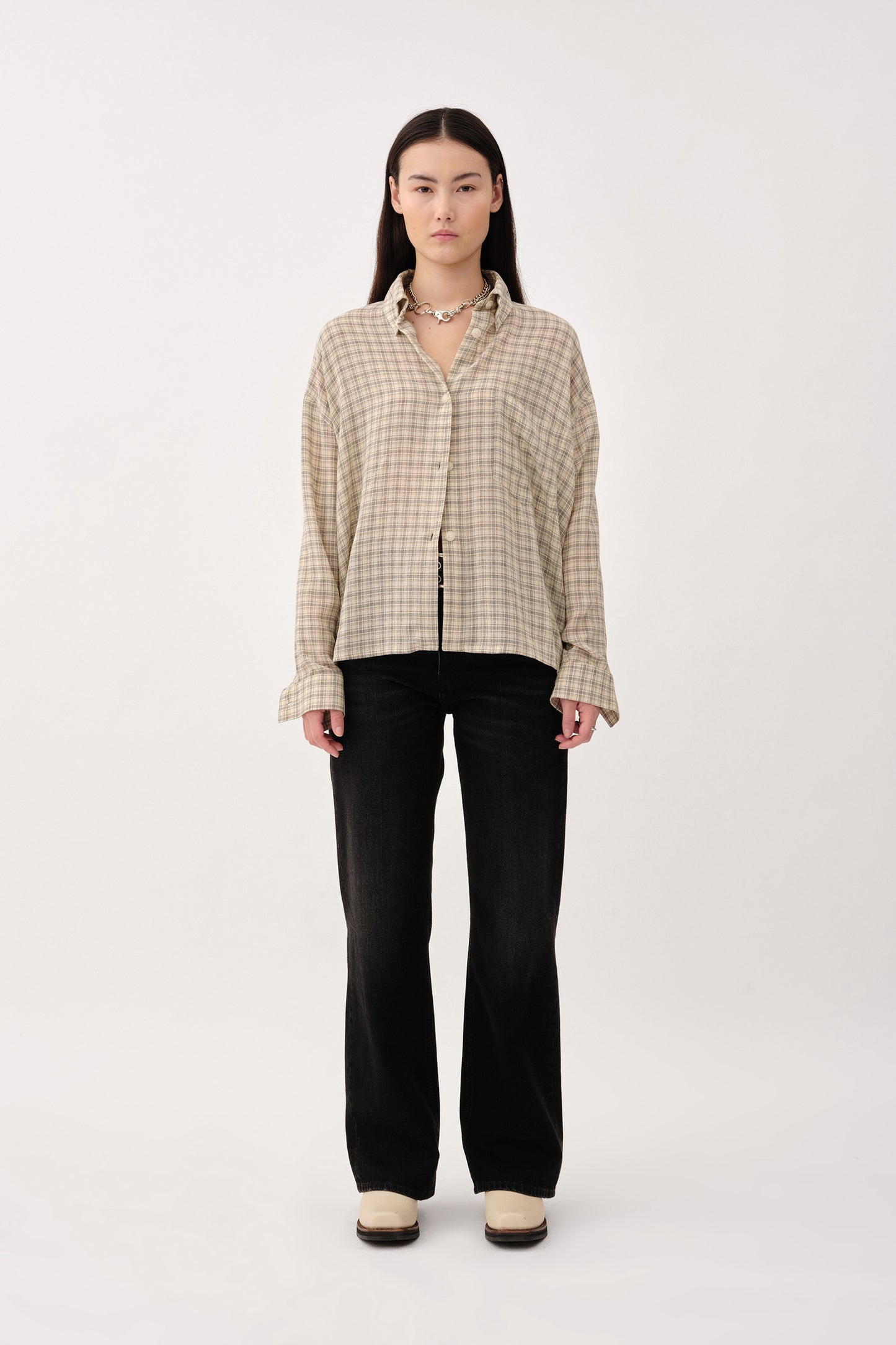 Won Hundred Women Mazal Check Shirt Grey Check