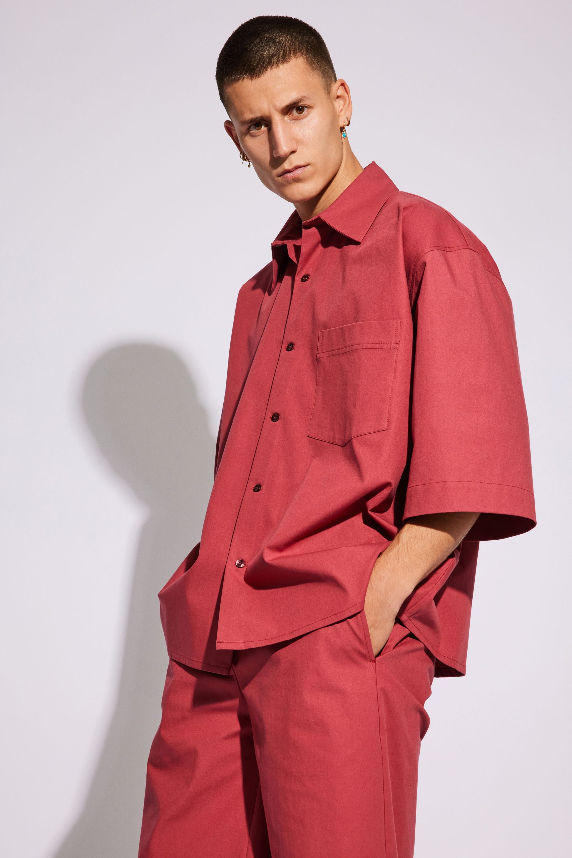 Won Hundred Men Mazwell Shirt Shirt Brick Red