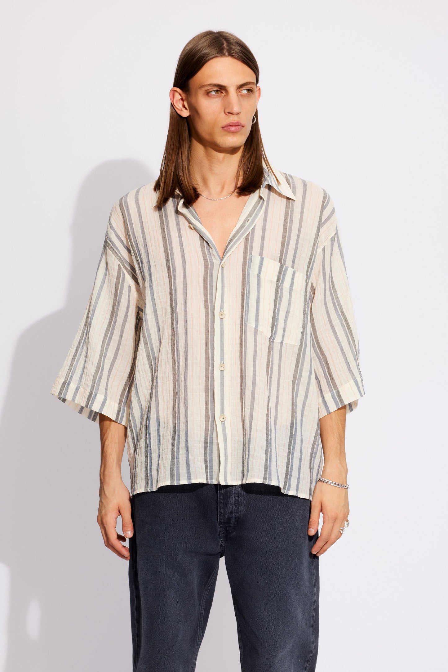 Won Hundred Men Mazwell Stripe Shirt Stripe