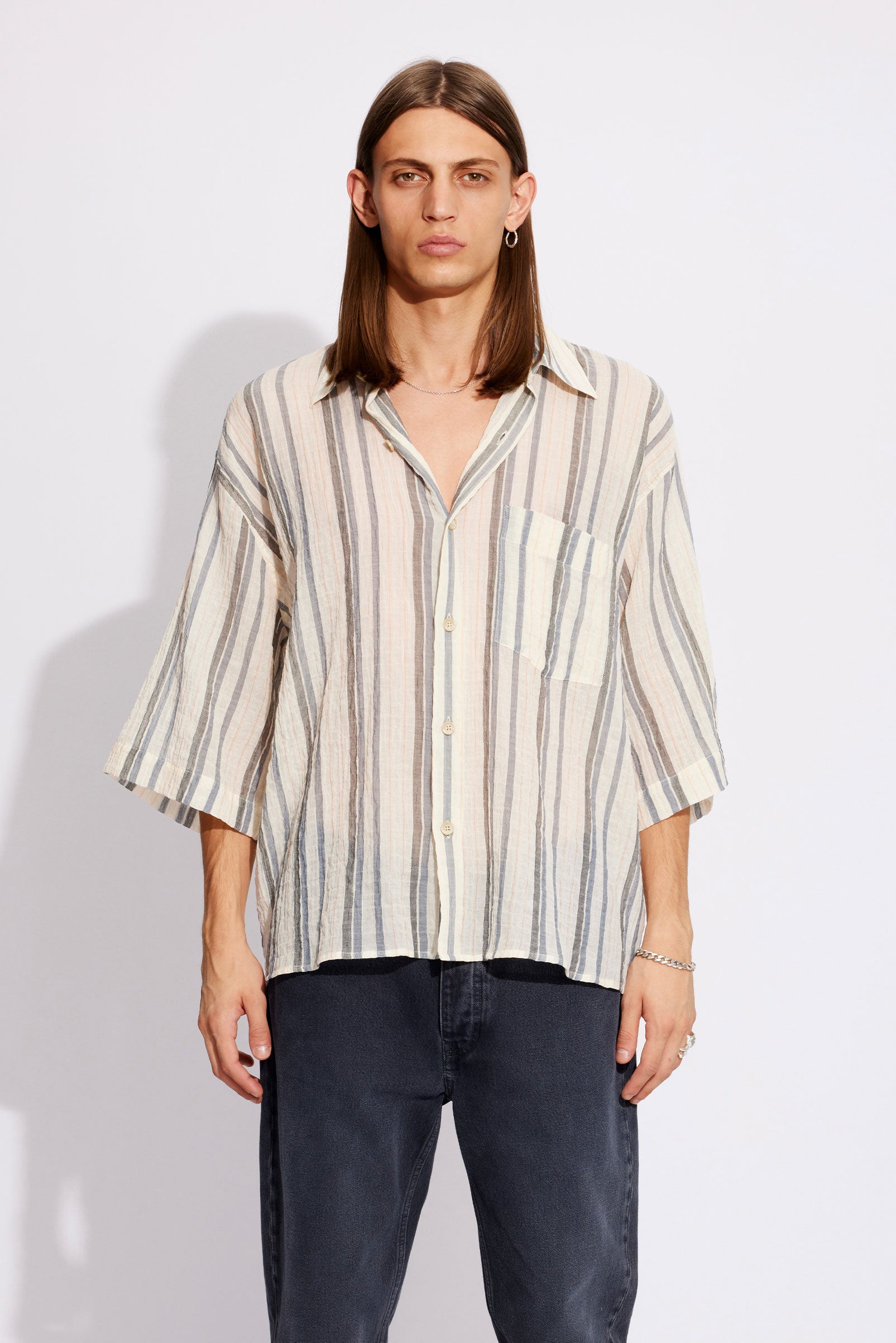 Won Hundred Men Mazwell Stripe Shirt Stripe