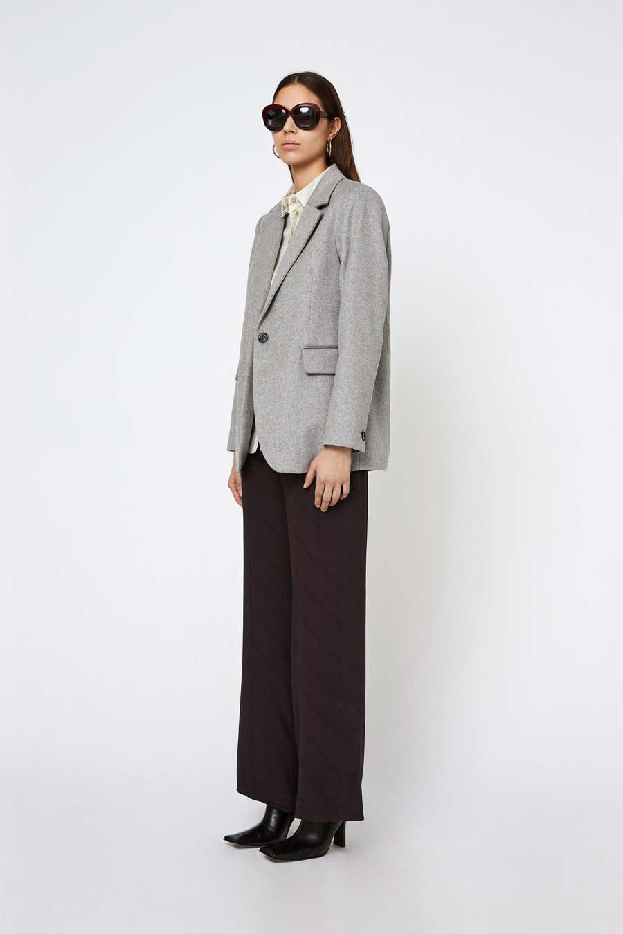 Won Hundred Women Mia Wool Blazer Grey Melange