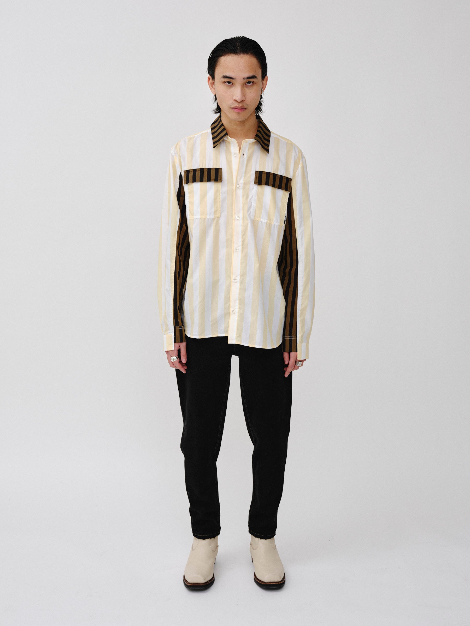 Won Hundred Unisex Milano Shirt Yellow Stripe