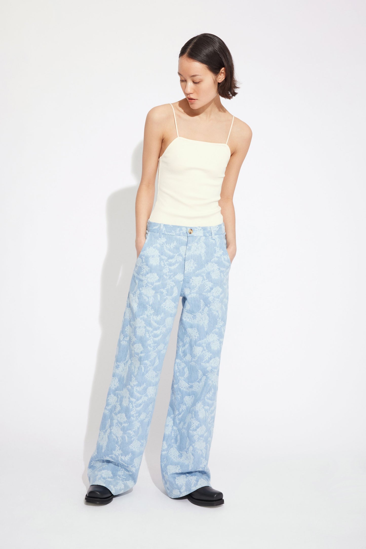 Won Hundred Women Millie Trousers Trousers Light Blue embroidered