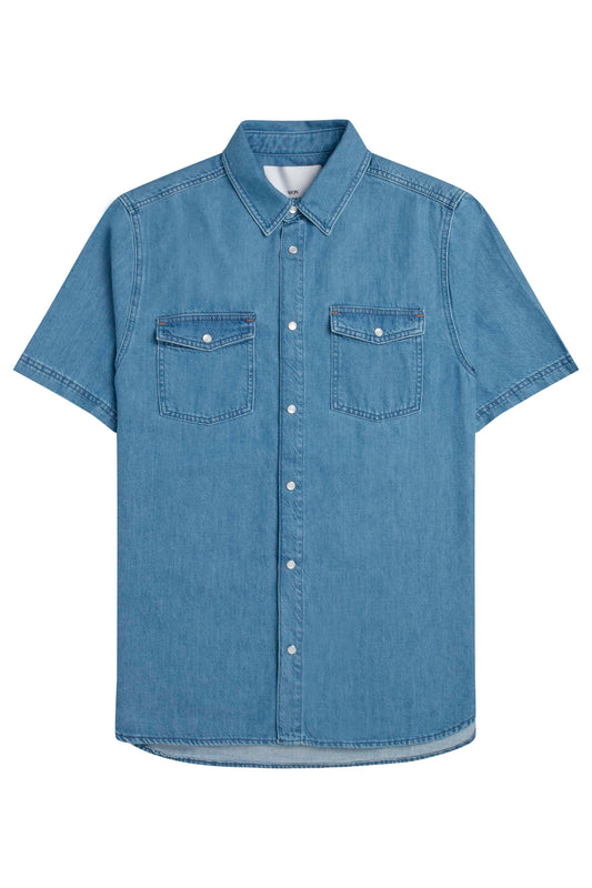 Won Hundred Men Pablo SS Shirt Denim Blue