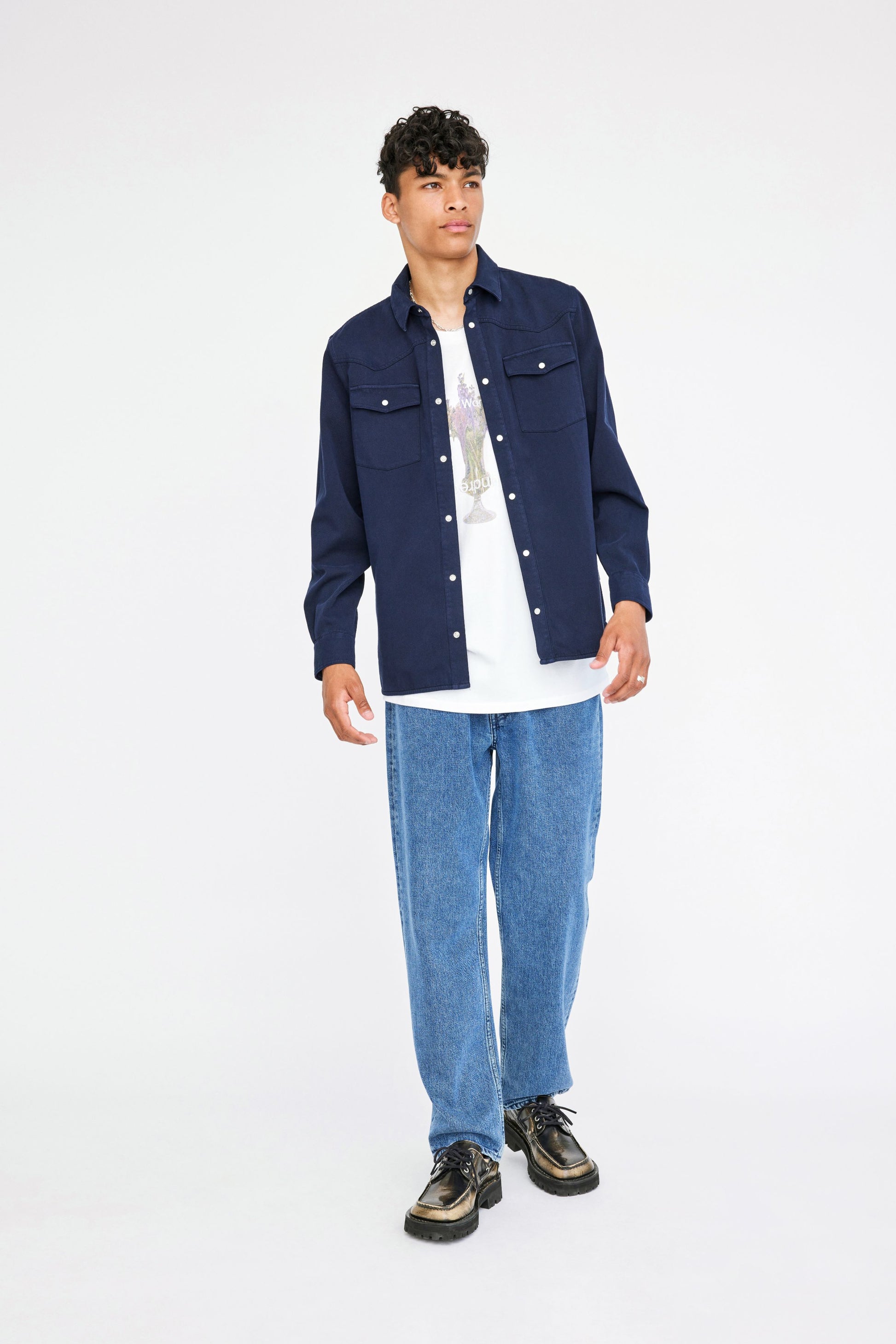 Won Hundred Men Pablo Shirt Shirt Maritime Blue