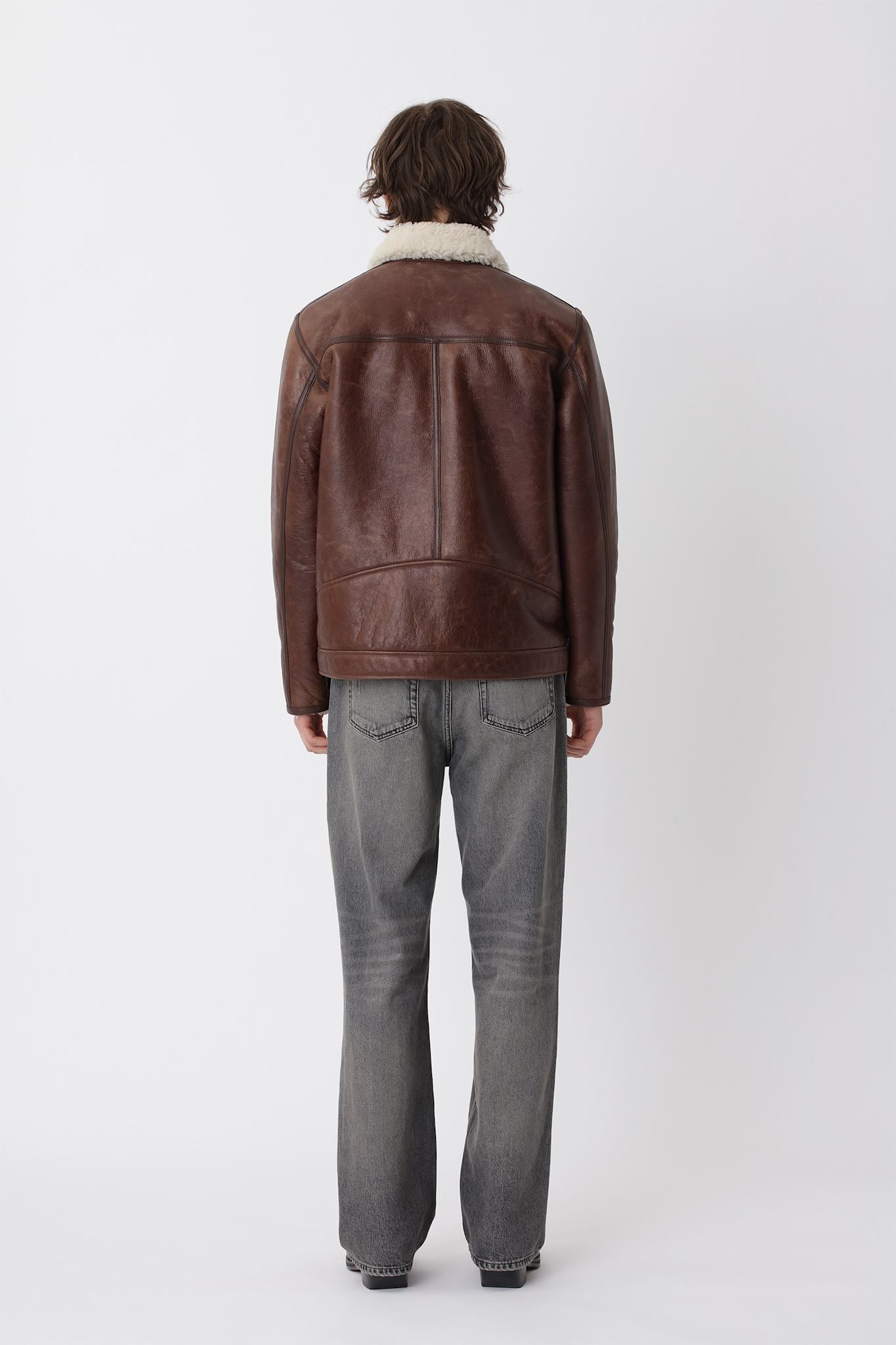 Palma Shearling Jacket M - Pawn Brown