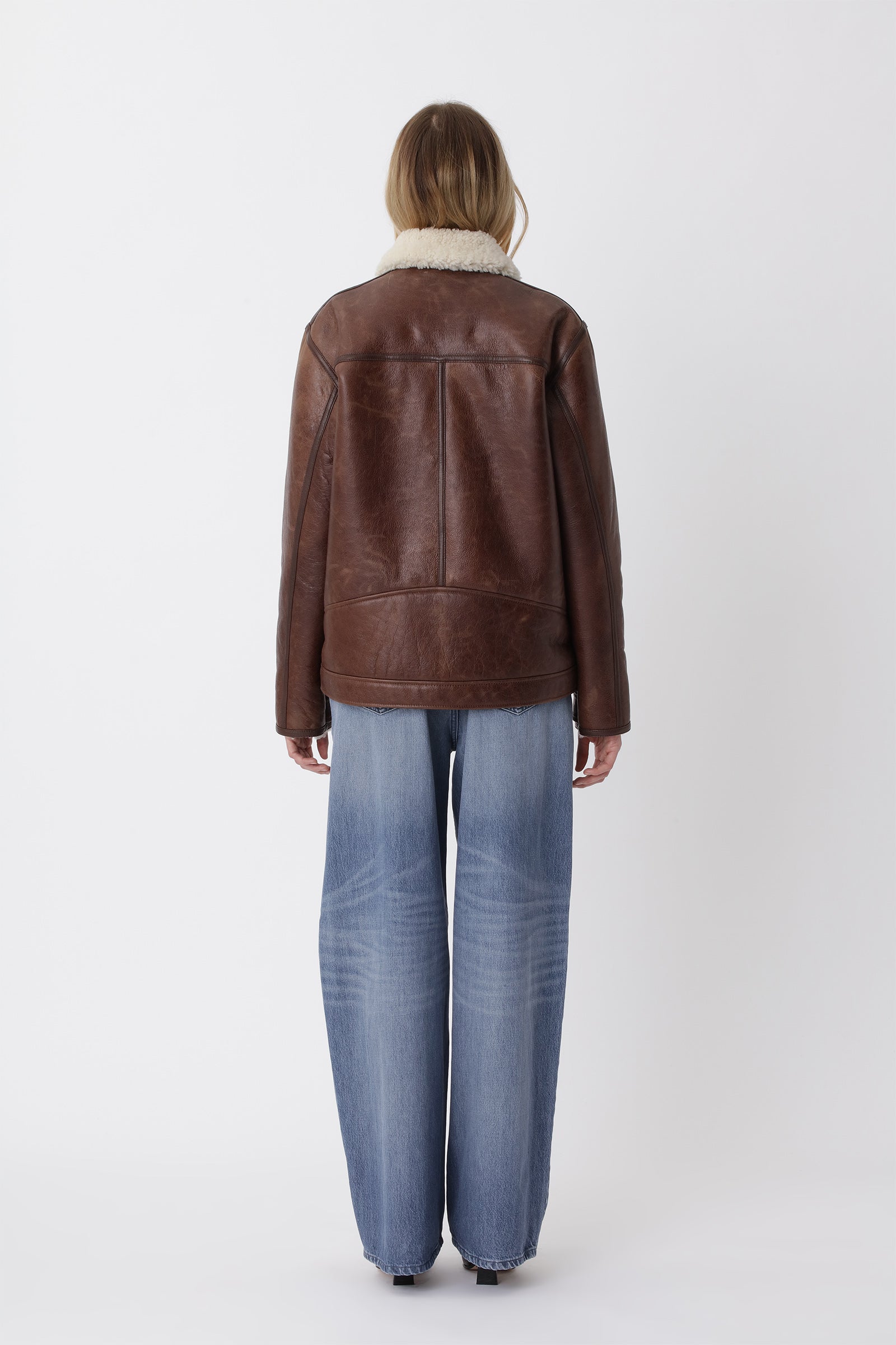 Won Hundred Unisex Palma Shearling Jacket W Leather Garment Pawn Brown