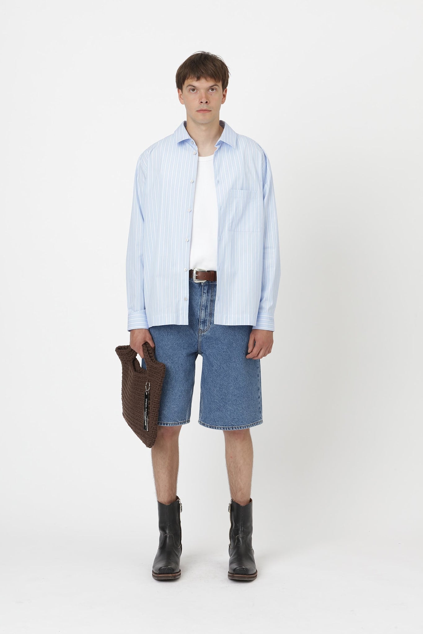 Won Hundred Men Penzo Stripe Shirt Blue Stripe