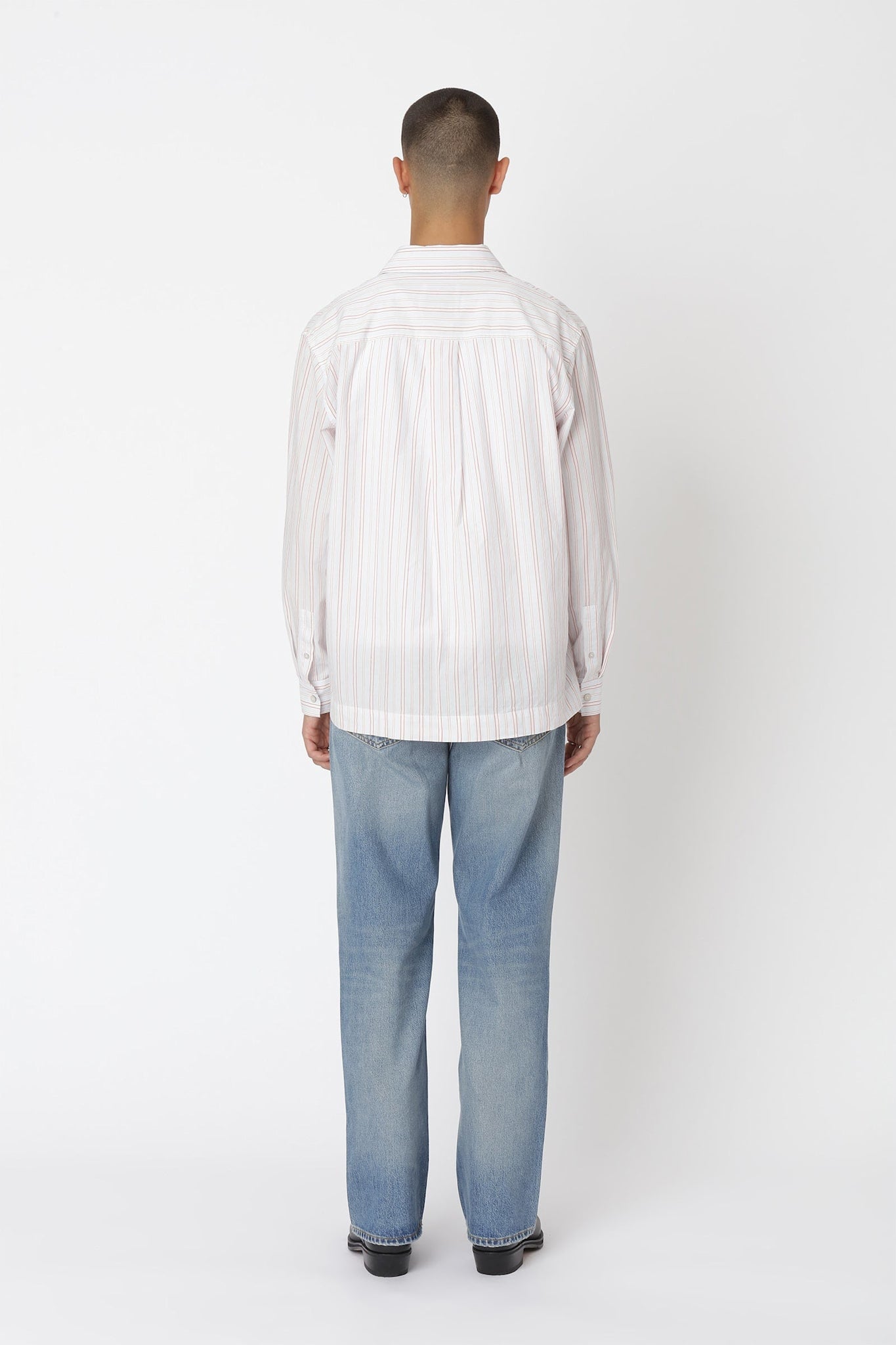 Won Hundred Men Penzo Stripe Shirt Shirt Red Stripe