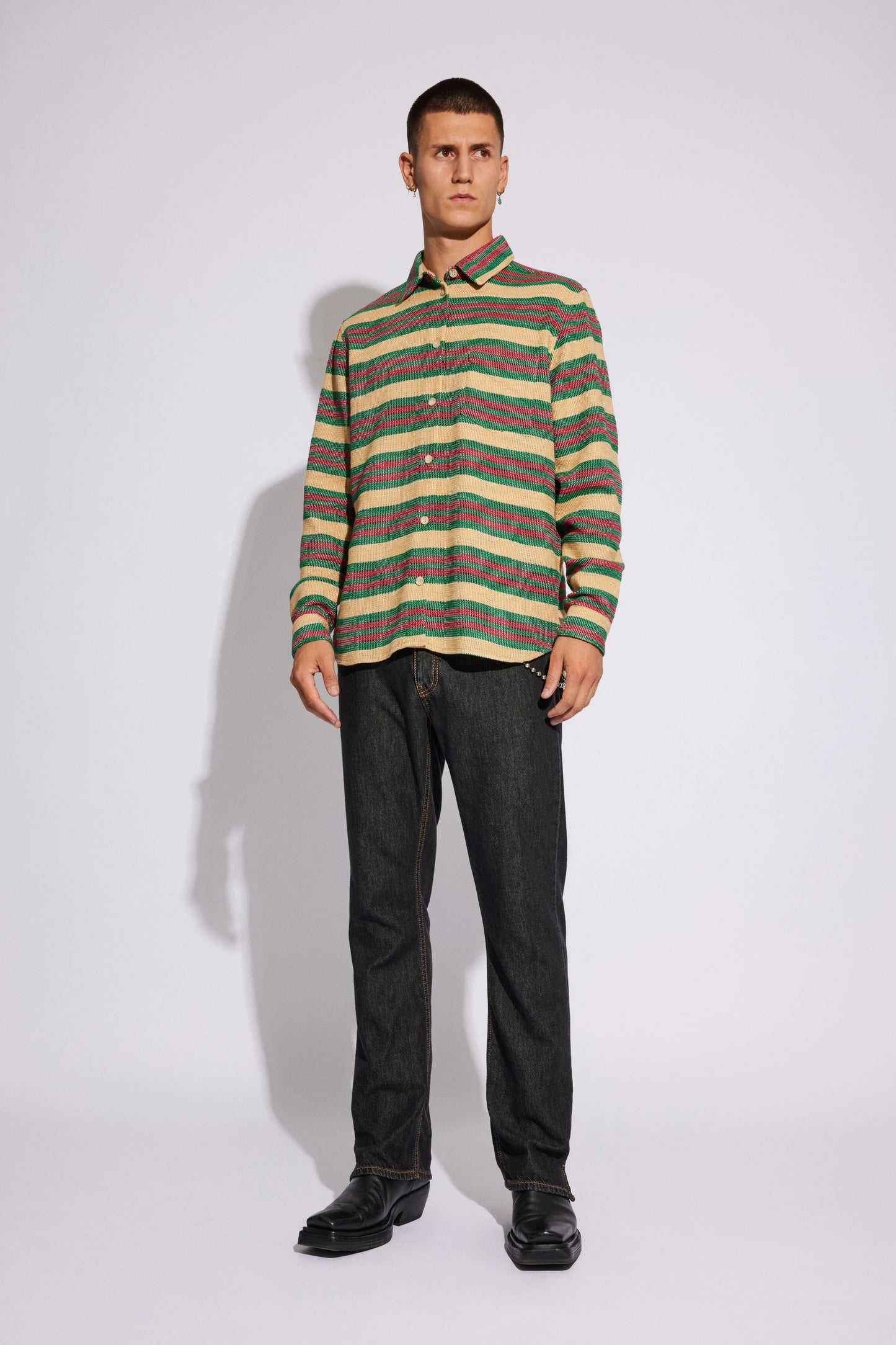 Won Hundred Men Poul Shirt Shirt Stripe