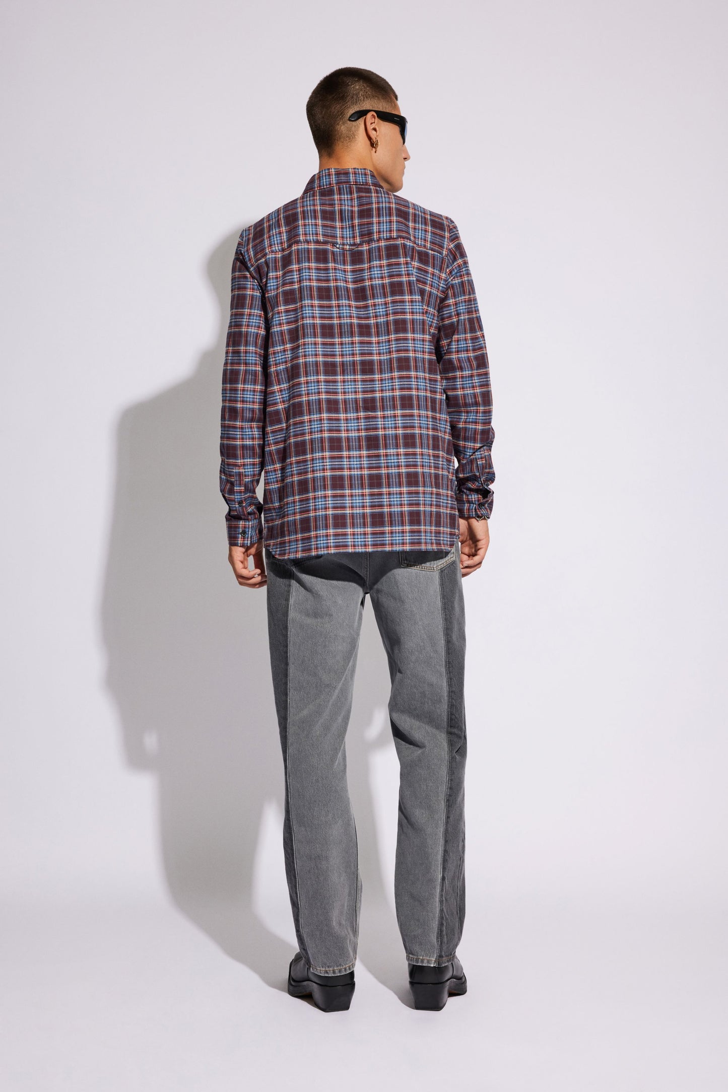 Won Hundred Men Rex Shirt Brick Red Check