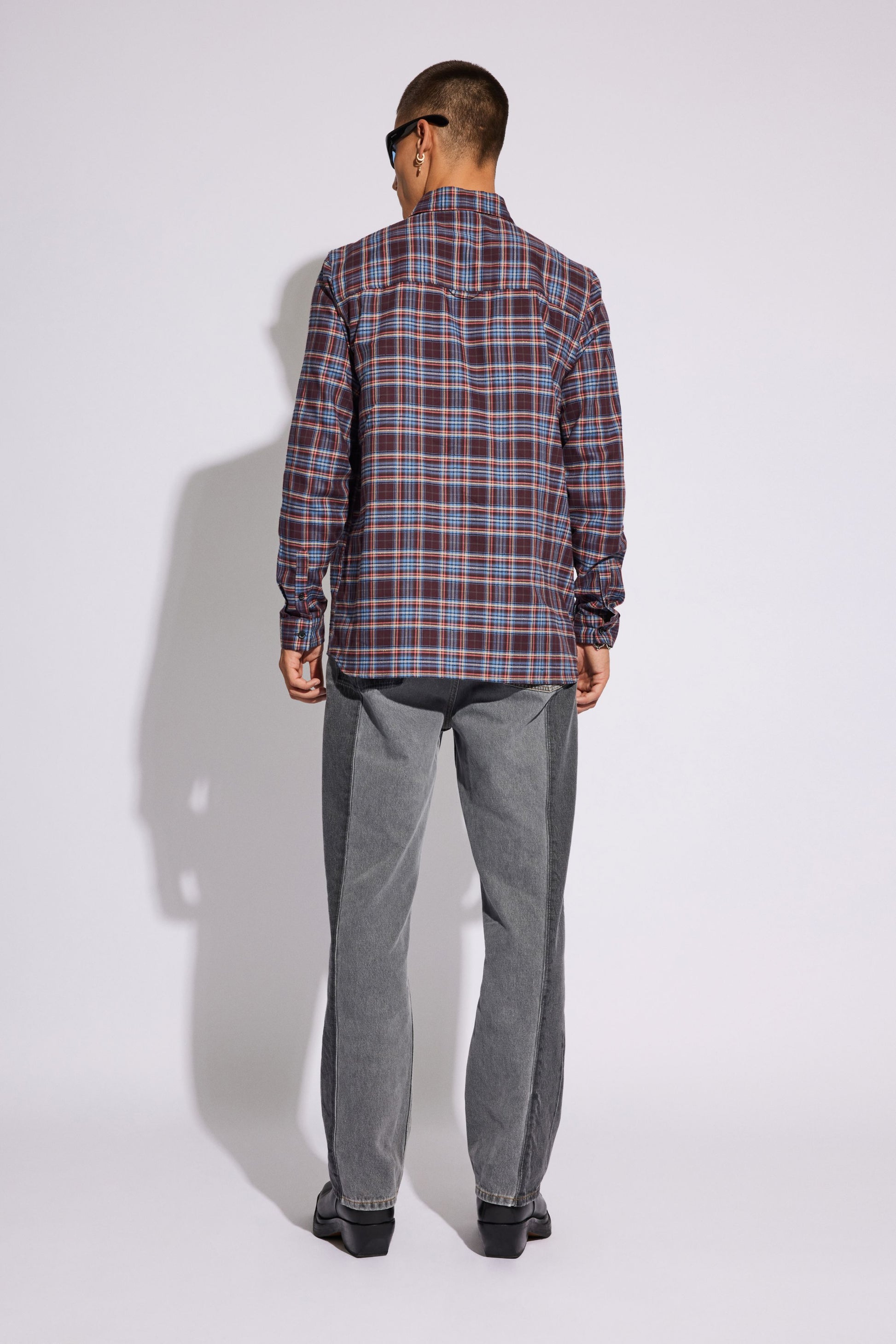 Won Hundred Men Rex Shirt Brick Red Check