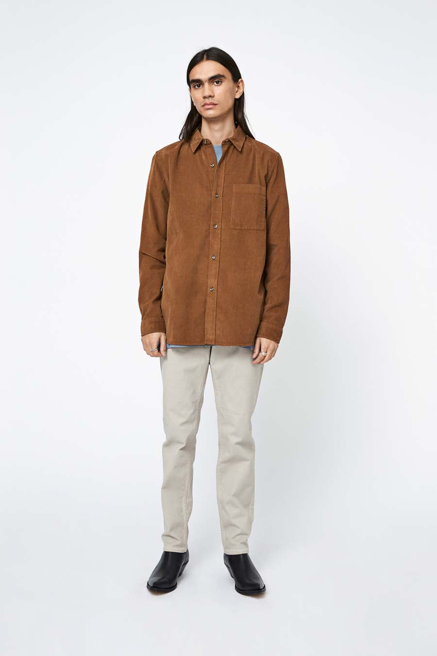 Won Hundred Men Rex Corduroy Shirt Toffee