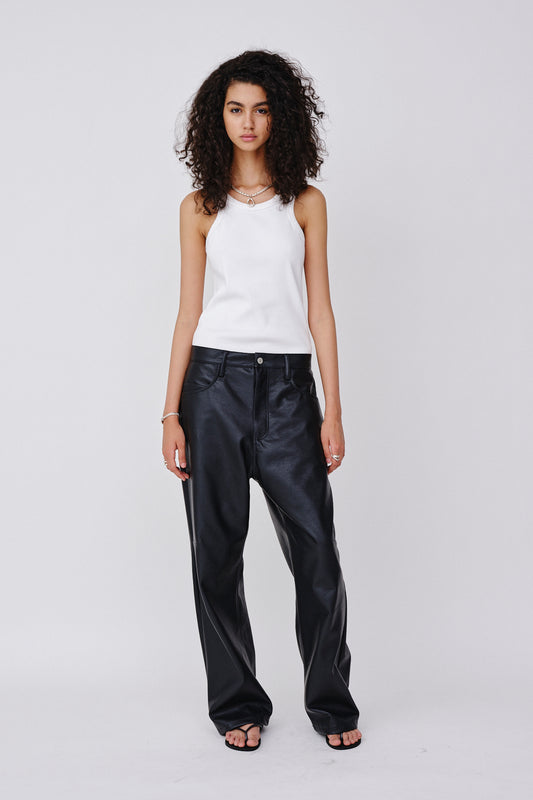 Won Hundred Women Santiago Immitated Leather Trousers Black