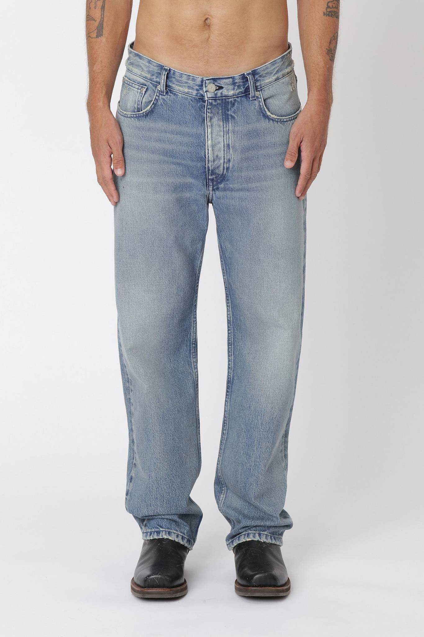 Won Hundred Men Steve Come Blue 5-Pockets Come Blue