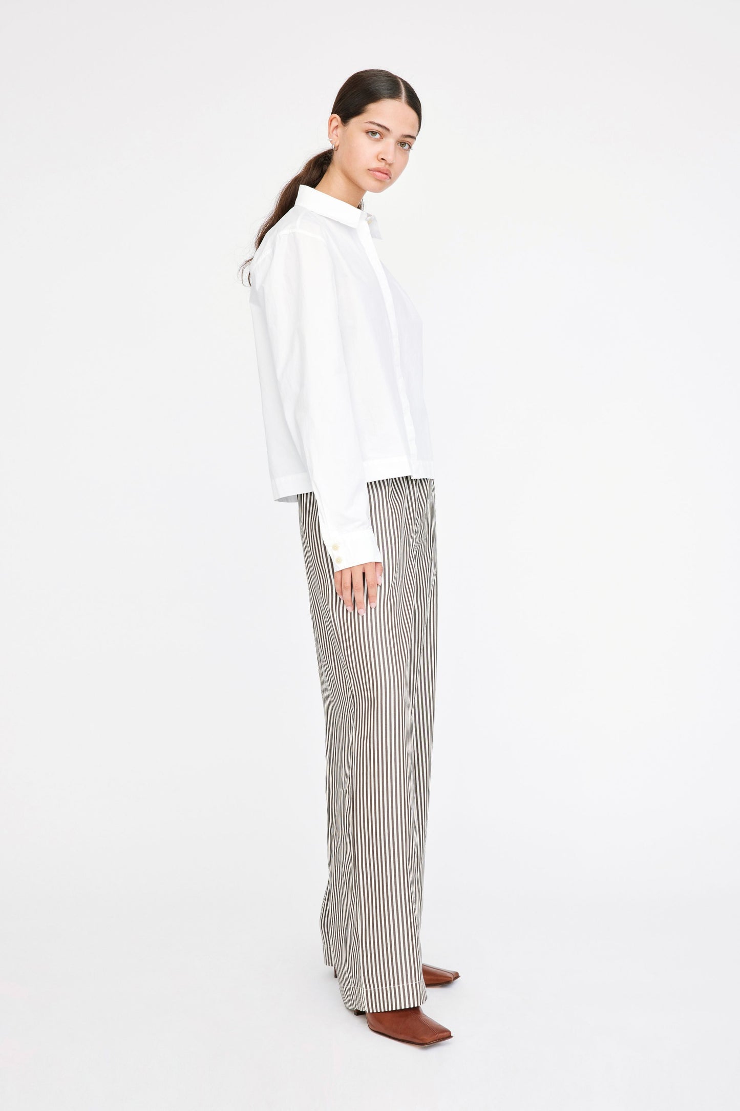 Won Hundred Women Stormy Trousers Trousers Coffee Bean Stripe