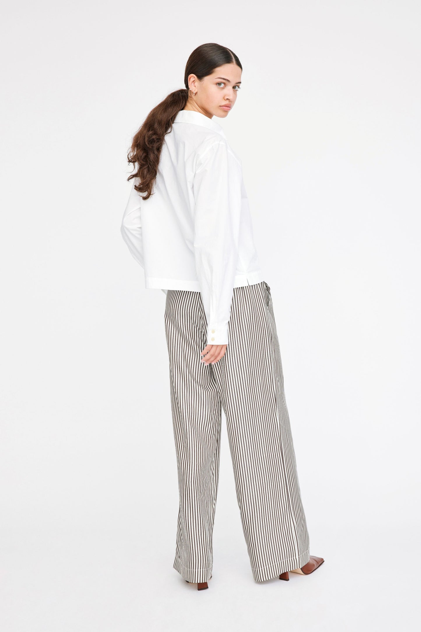 Won Hundred Women Stormy Trousers Trousers Coffee Bean Stripe