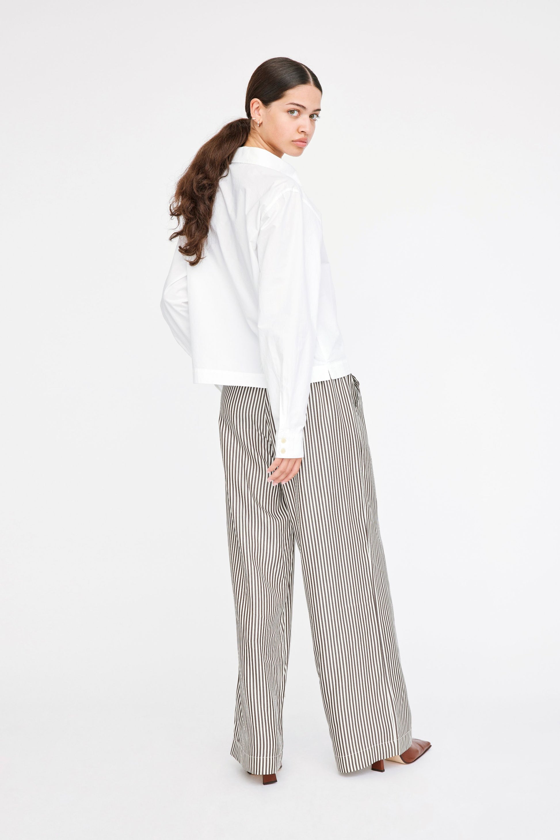 Won Hundred Women Stormy Trousers Trousers Coffee Bean Stripe