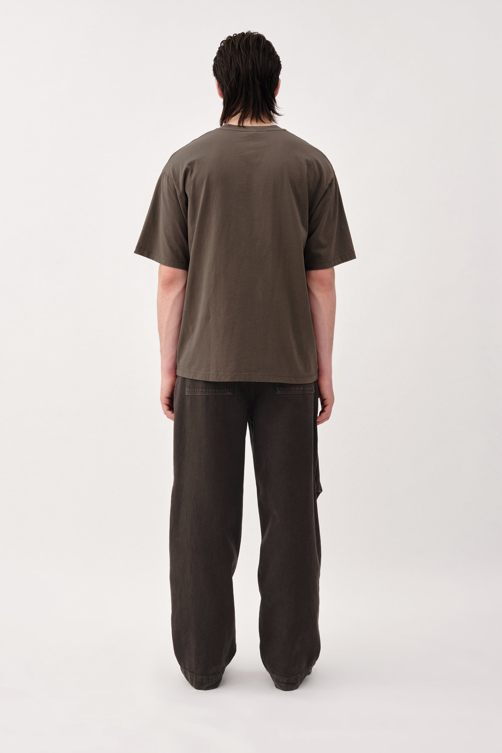 Won Hundred Men The Staff Tee Embroidery M T-shirt Black Olive