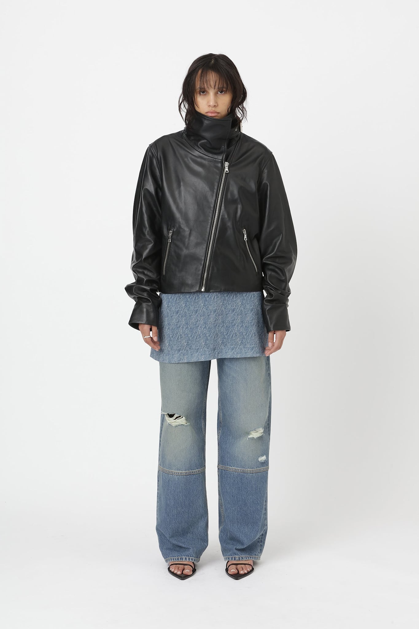 Won Hundred Women Tibby Leather Jacket Black