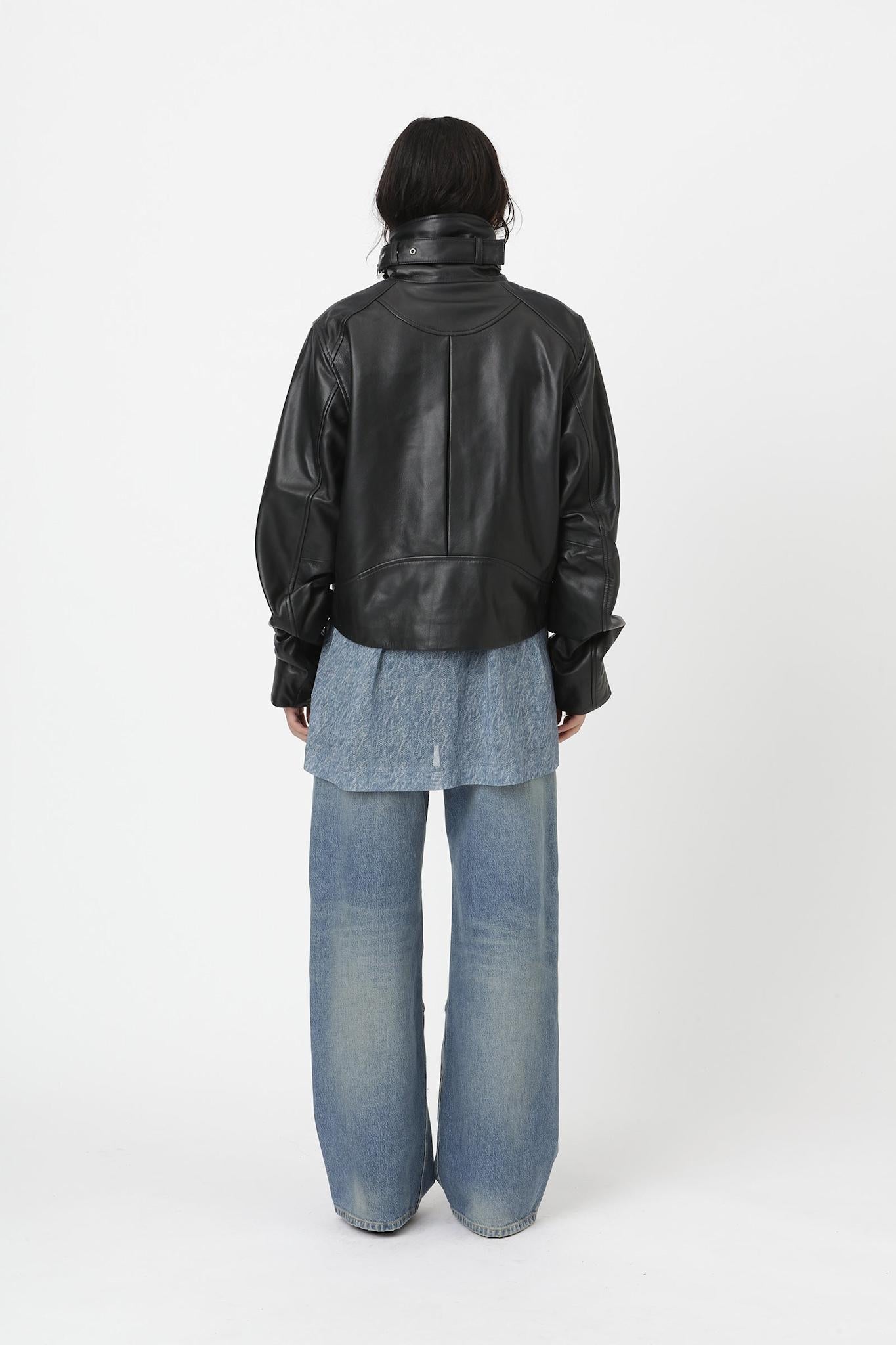 Won Hundred Women Tibby Leather Jacket Black