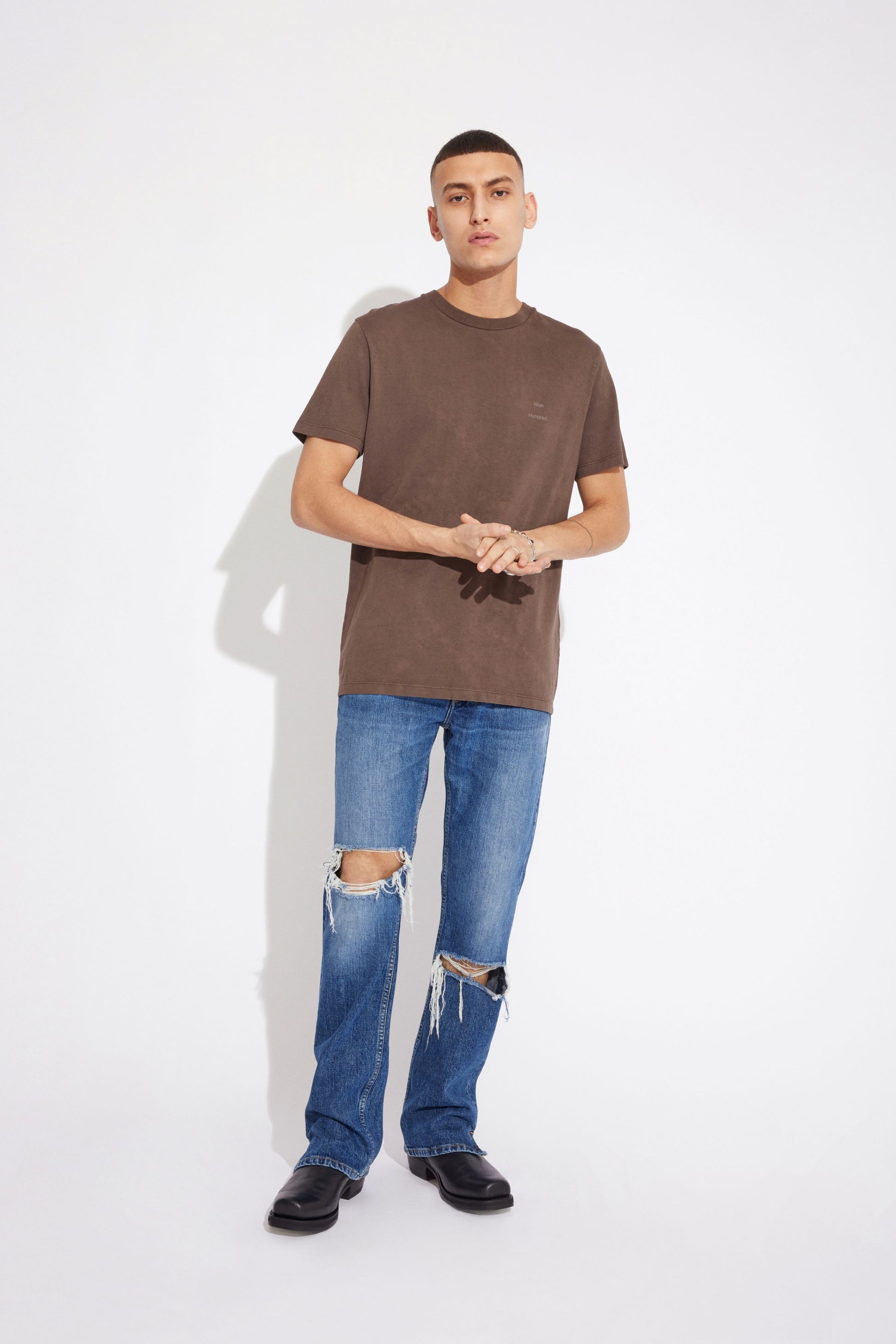 Won Hundred Men Troy T-shirt T-shirt Chocolate Brown