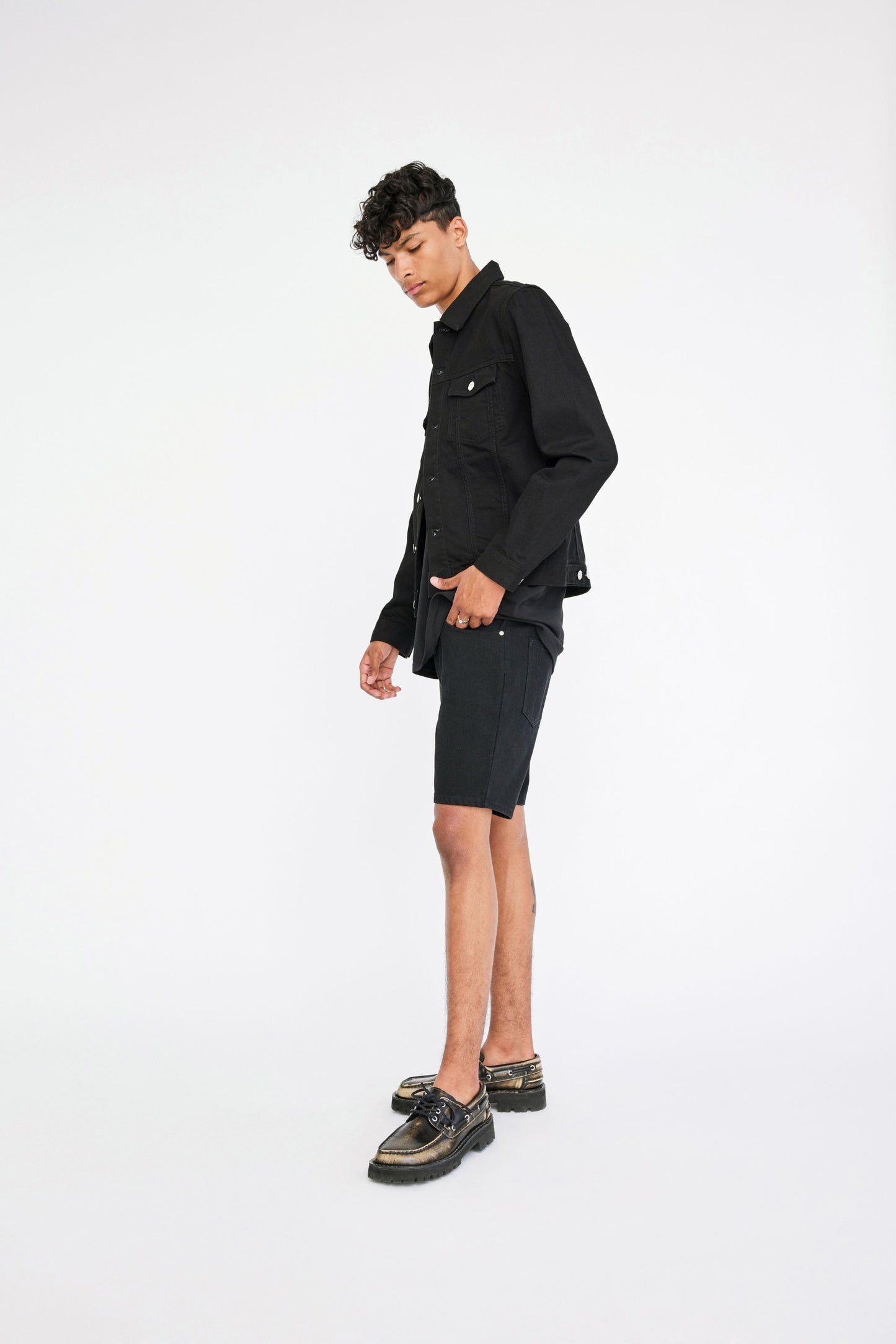 Won Hundred Men Vinny Jacket Jacket Rinse Black