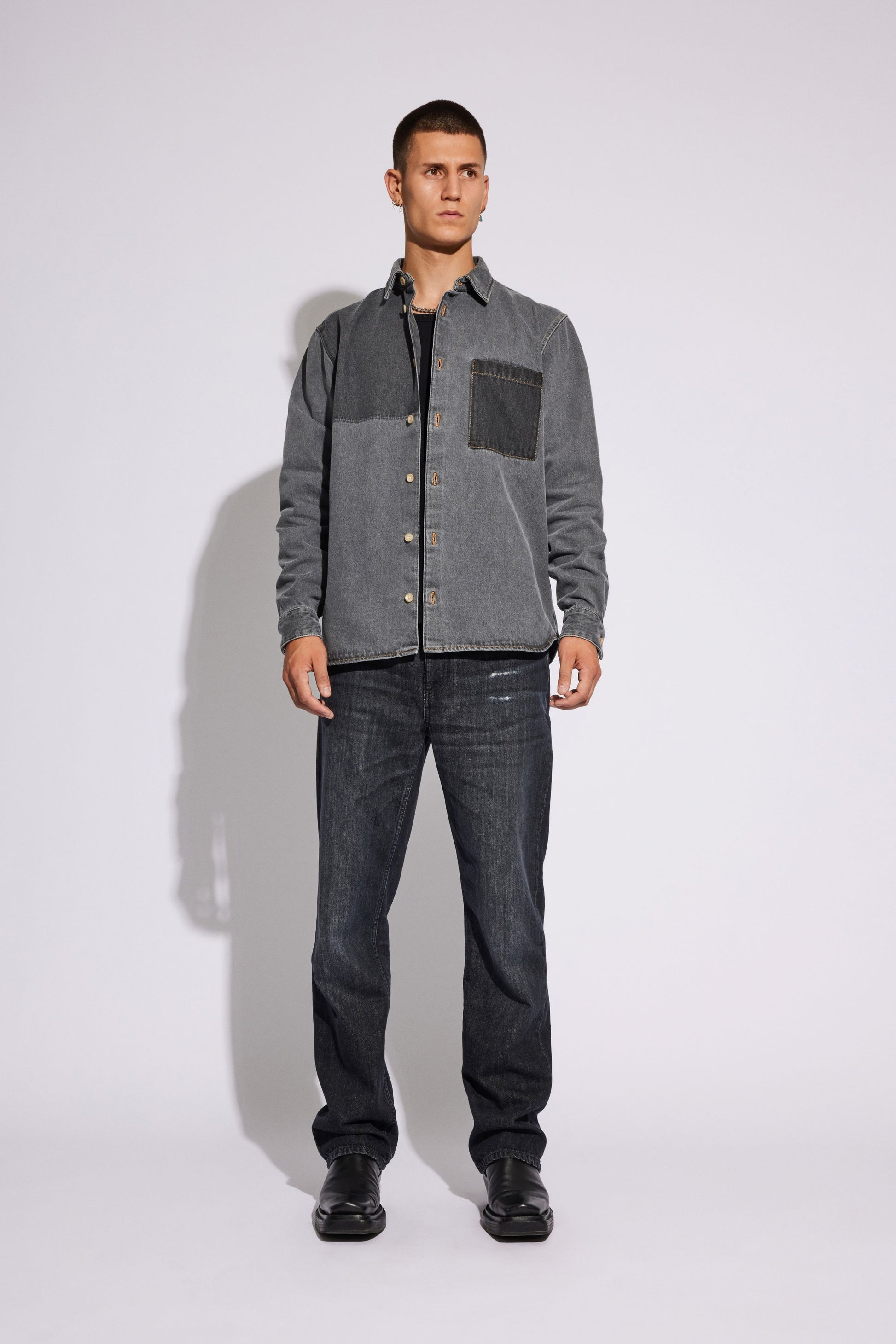 Won Hundred Men Wilder Shirt Shirt Two-Tone