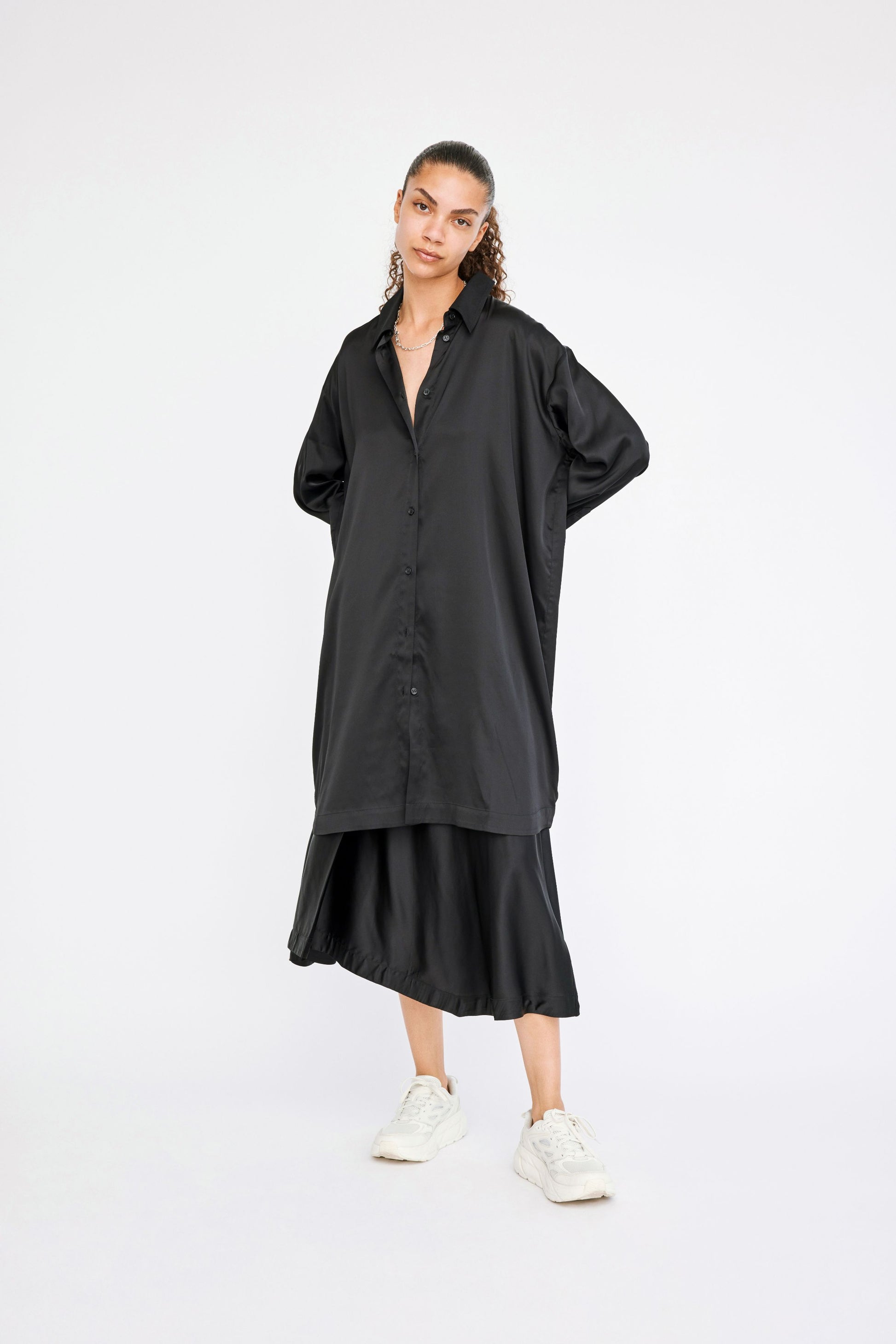 Won Hundred Women Zara Long Shirt Shirt Black