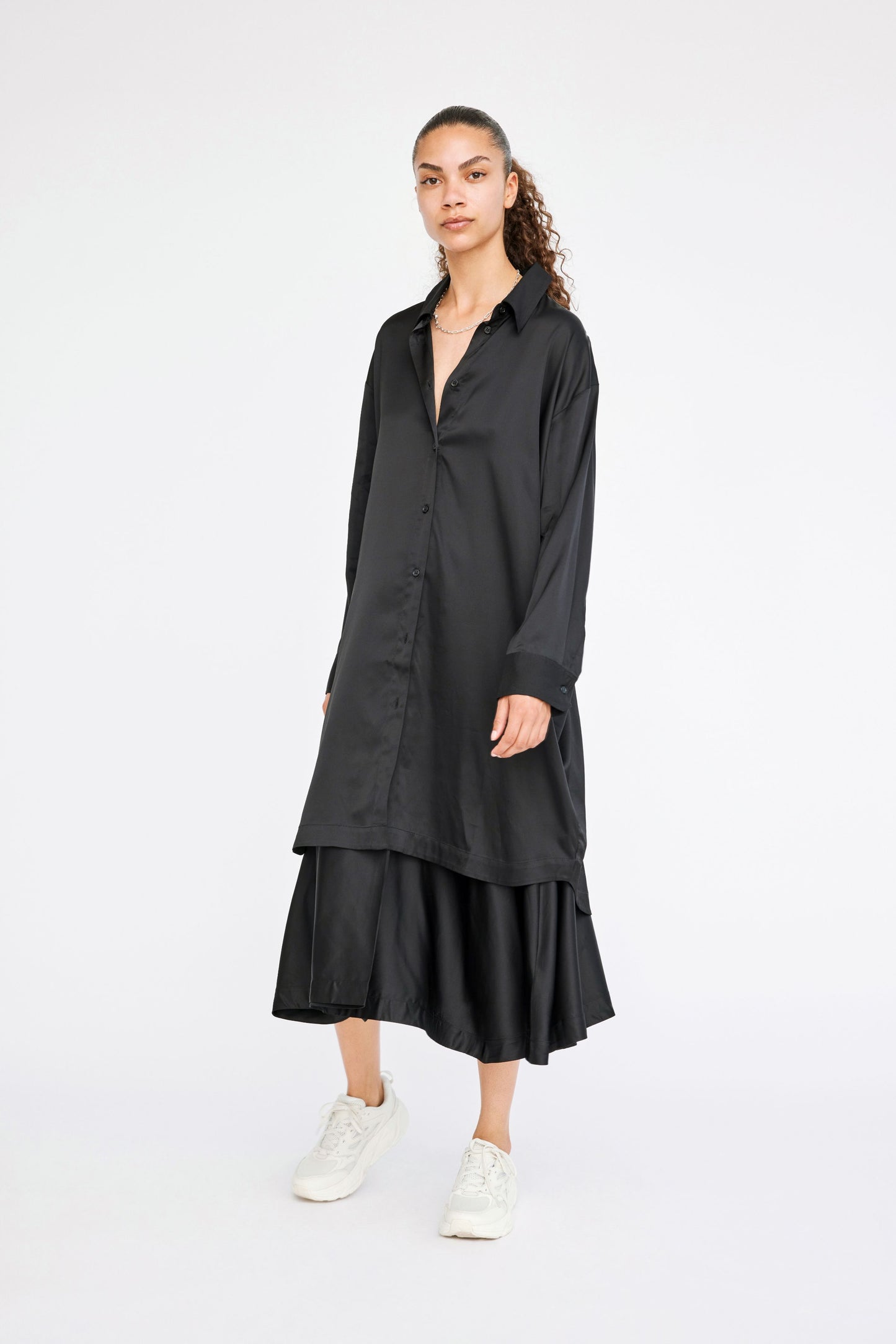 Won Hundred Women Zara Long Shirt Shirt Black