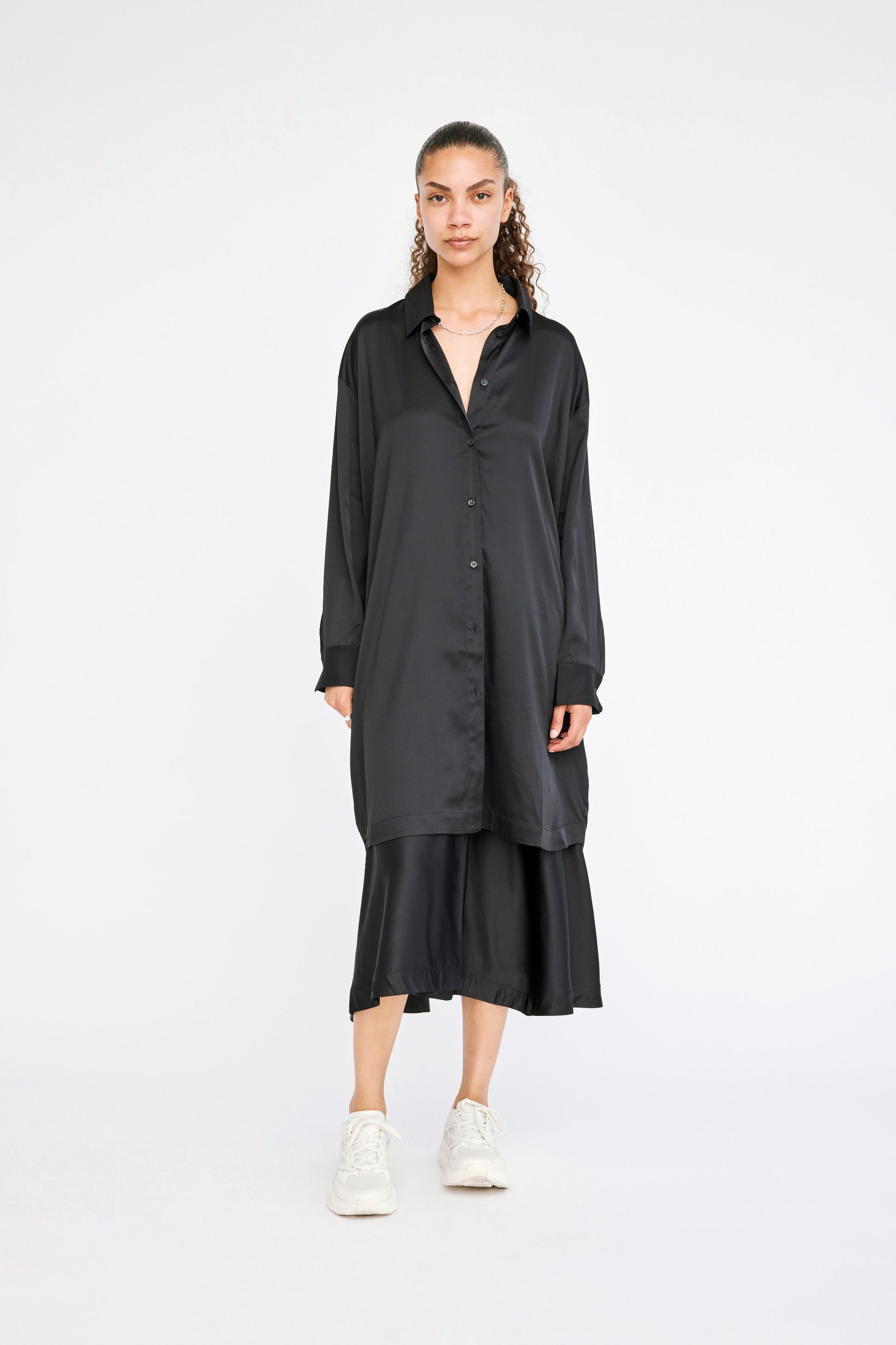 Won Hundred Women Zara Long Shirt Shirt Black