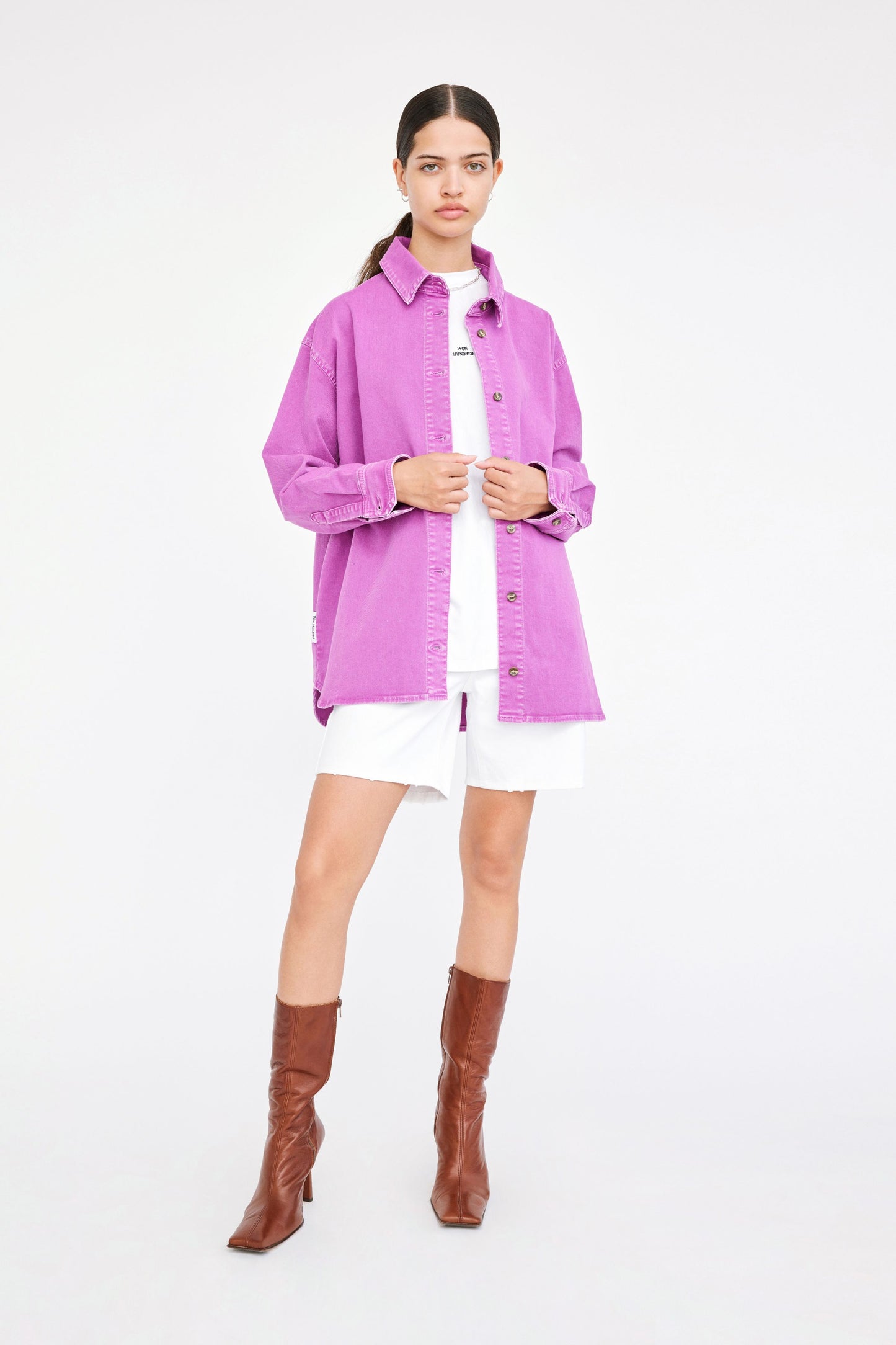 Won Hundred Women Zara Shirt Shirt Purple Orchid