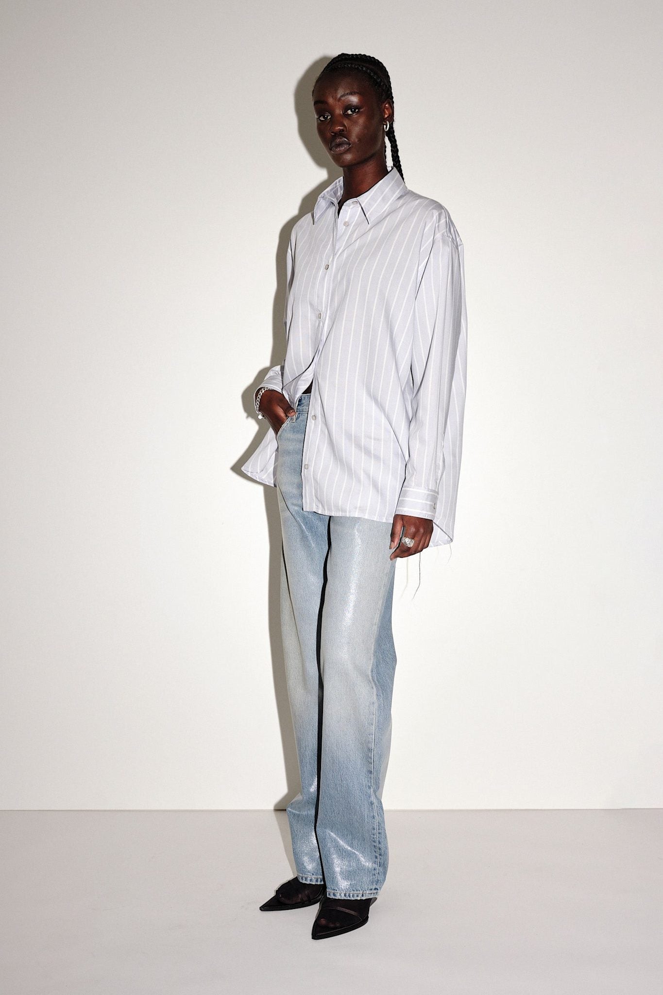 Won Hundred Women Zara Stripe Shirt Grey Stripe